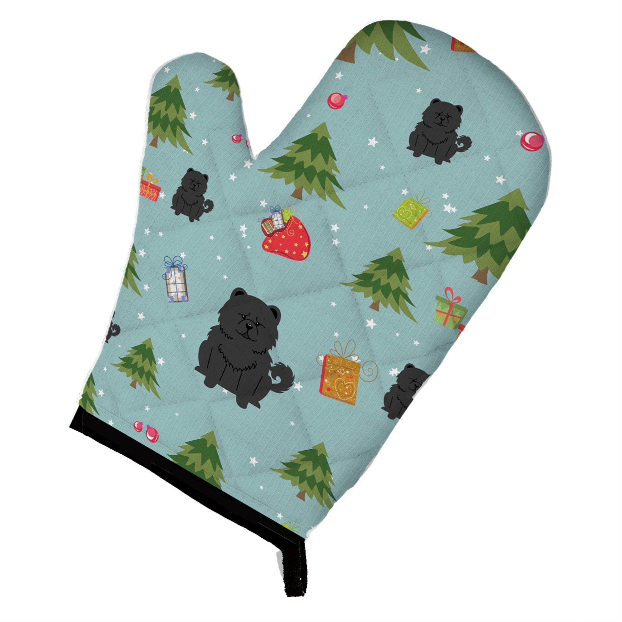 Caroline'S Treasures Bb4803Ovmt Christmas Chow Black Oven Mitt, 12 By 8.5, Multicolor