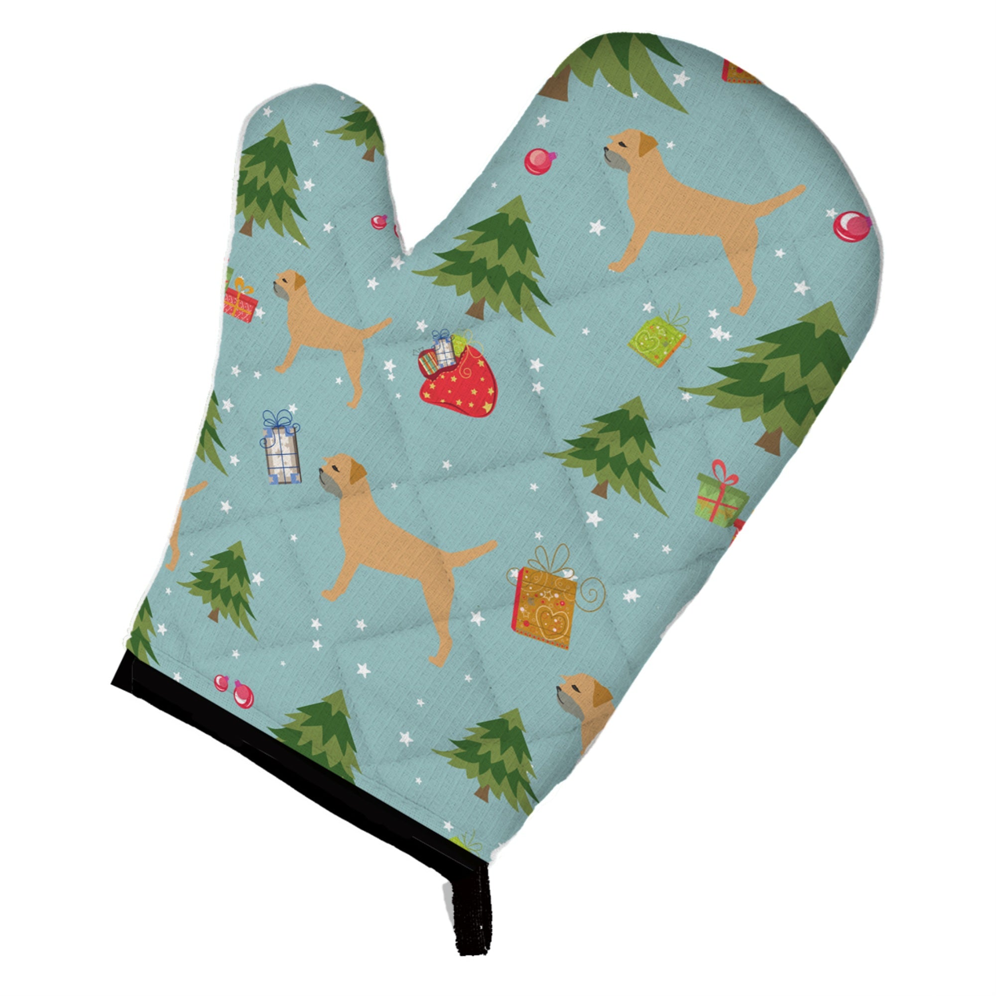 Caroline'S Treasures Bb4813Ovmt Christmas Border Terrier Oven Mitt, 12 By 8.5, Multicolor