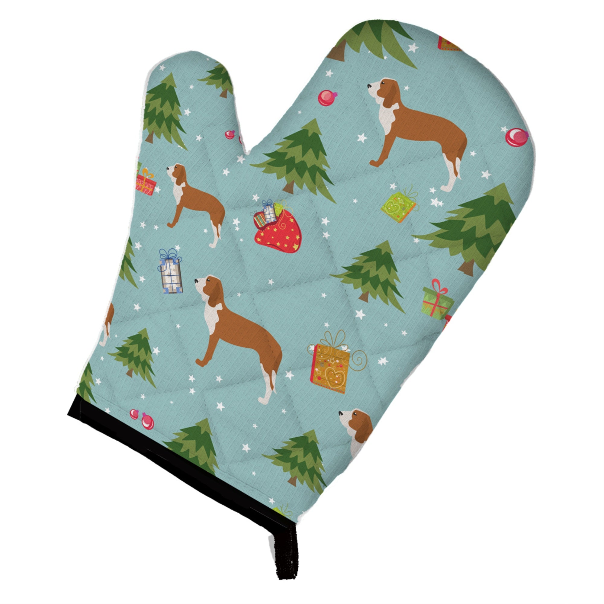 Caroline'S Treasures Bb4815Ovmt Christmas Spanish Hound Oven Mitt, 12 By 8.5, Multicolor
