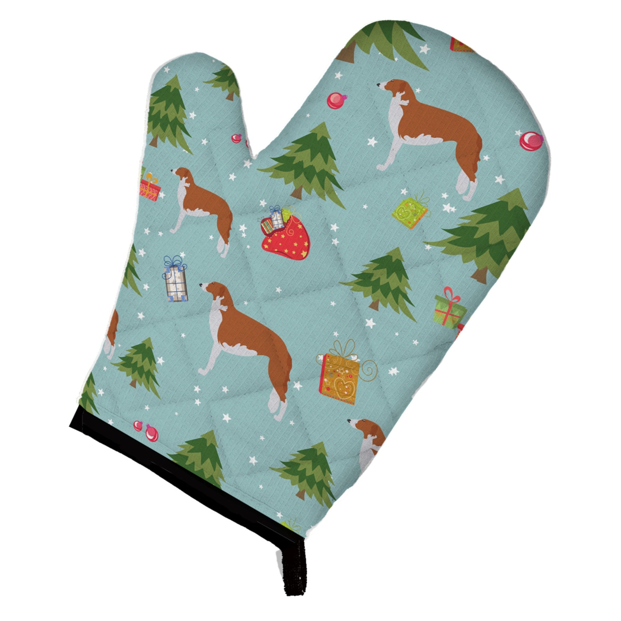 Caroline'S Treasures Bb4823Ovmt Christmas Borzoi Russian Greyhound Oven Mitt, 12 By 8.5, Multicolor