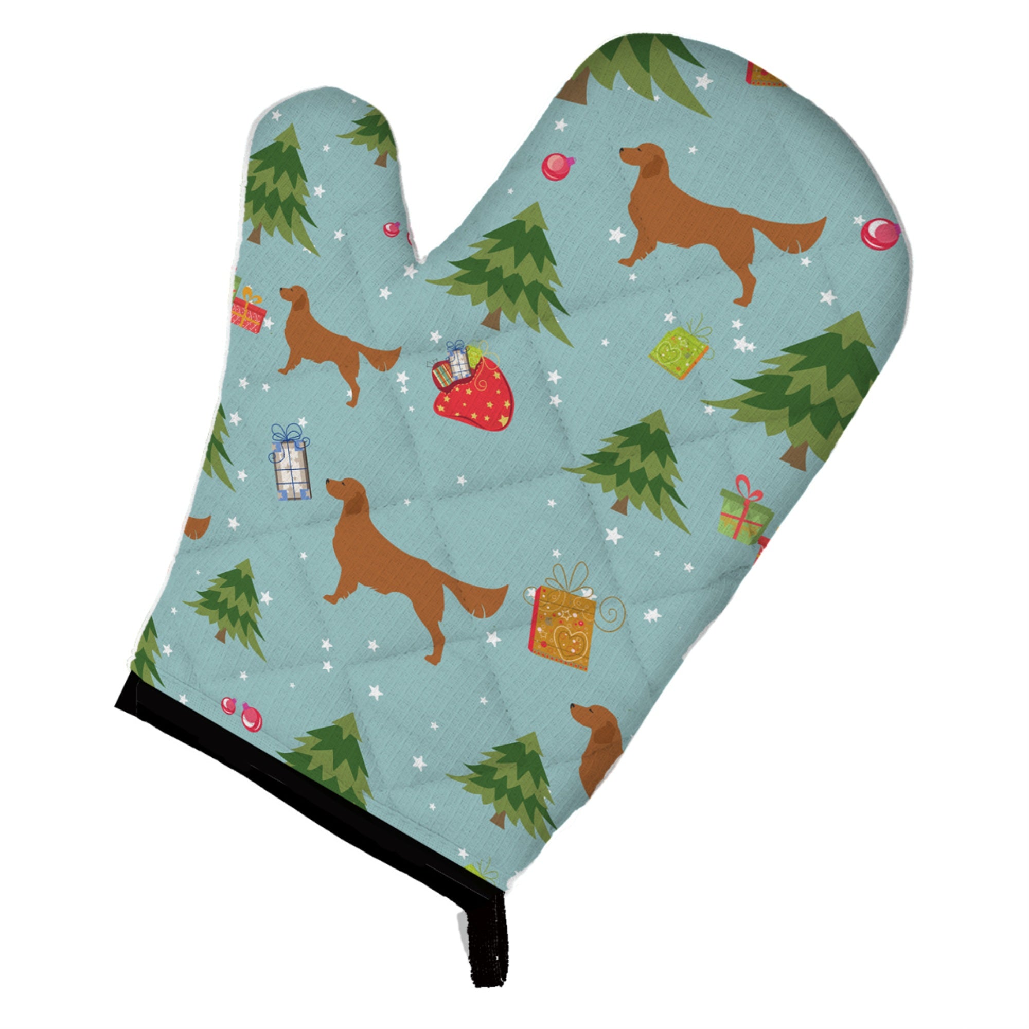 Caroline'S Treasures Bb4828Ovmt Christmas Golden Retriever Oven Mitt, 12 By 8.5, Multicolor