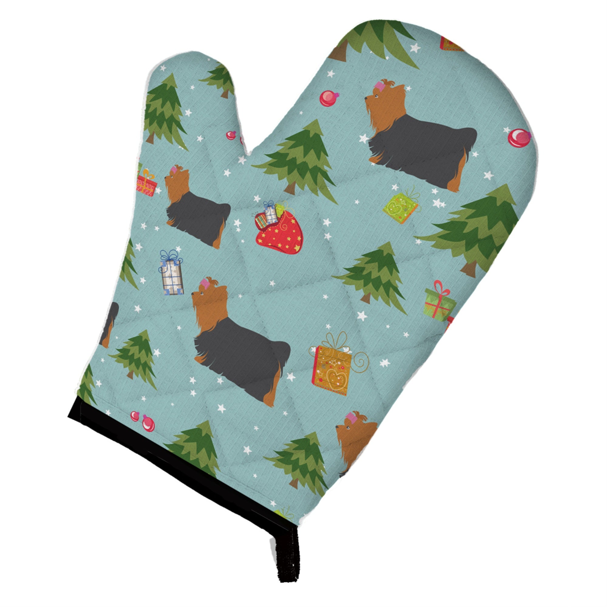 Caroline'S Treasures Bb4858Ovmt Christmas Yorkshire Terrier Yorkie Oven Mitt, 12 By 8.5, Multicolor