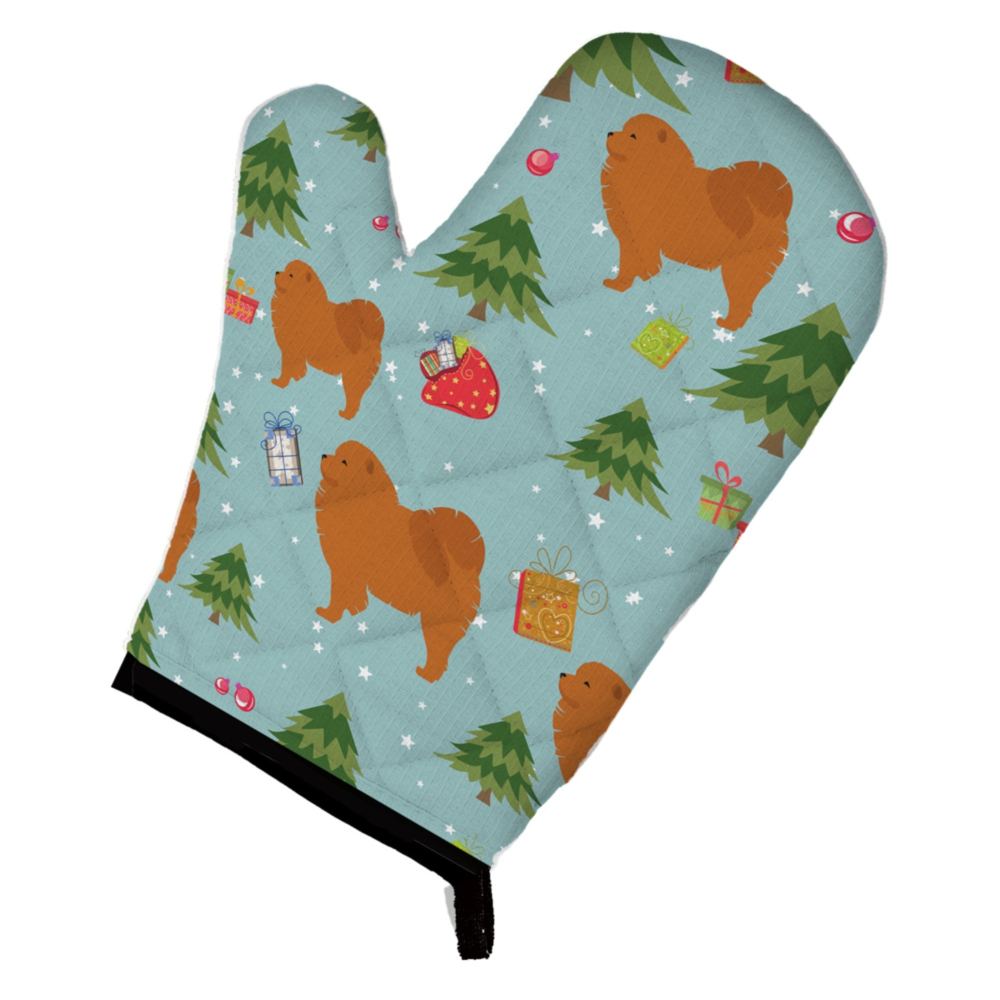 Caroline'S Treasures Bb4875Ovmt Christmas Chow Oven Mitt, 12 By 8.5, Multicolor