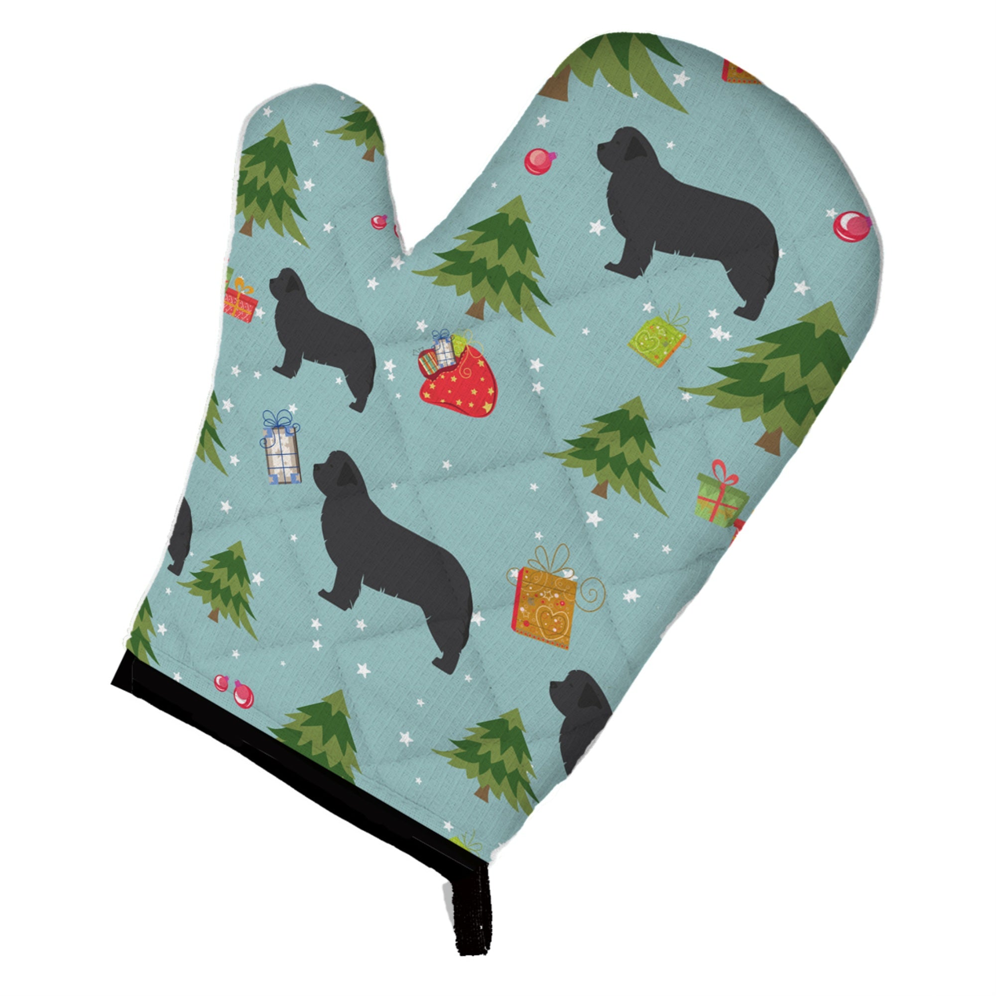 Caroline'S Treasures Bb4888Ovmt Christmas Newfoundland Oven Mitt, 12 By 8.5, Multicolor