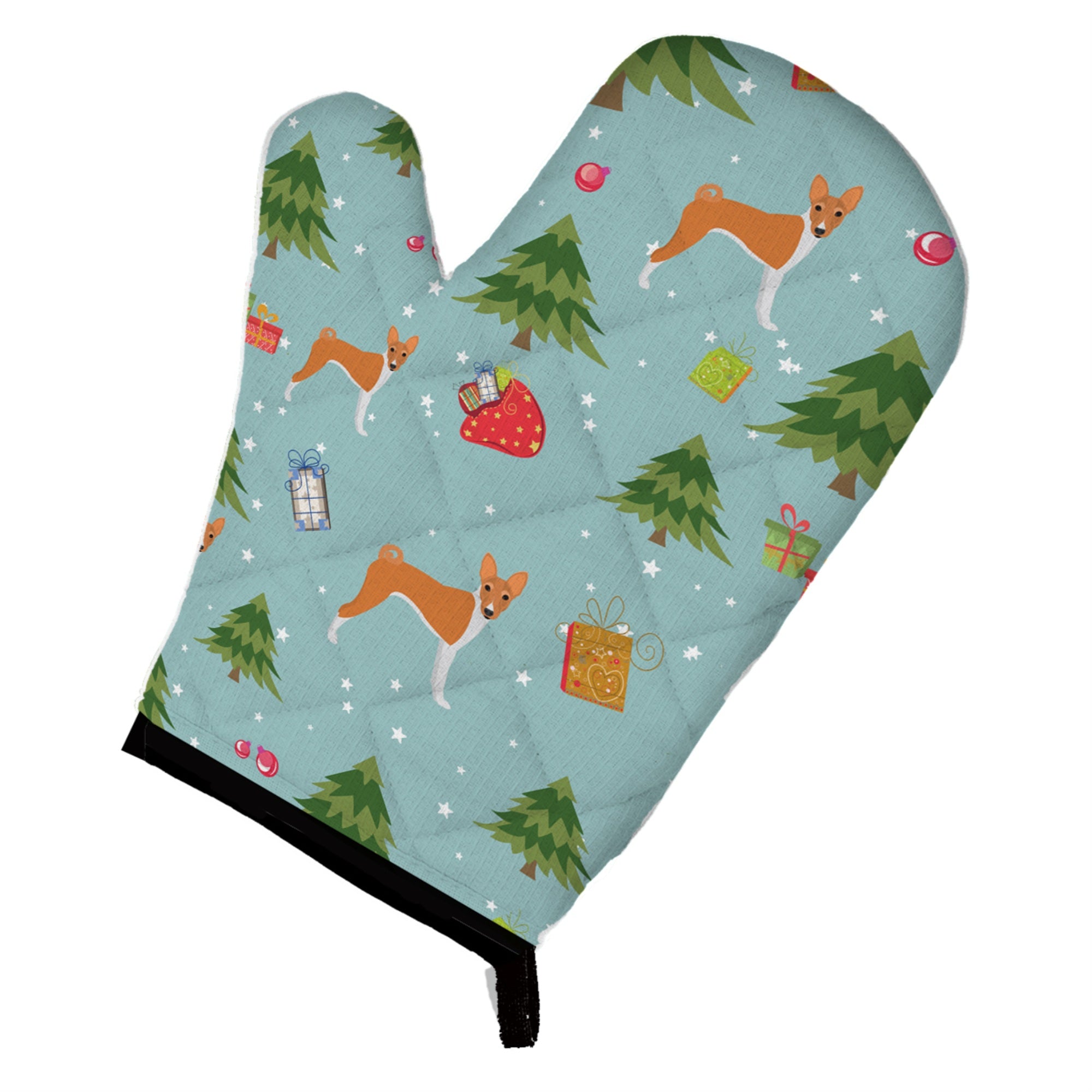 Caroline'S Treasures Bb4908Ovmt Christmas Basenji Oven Mitt, 12 By 8.5, Multicolor