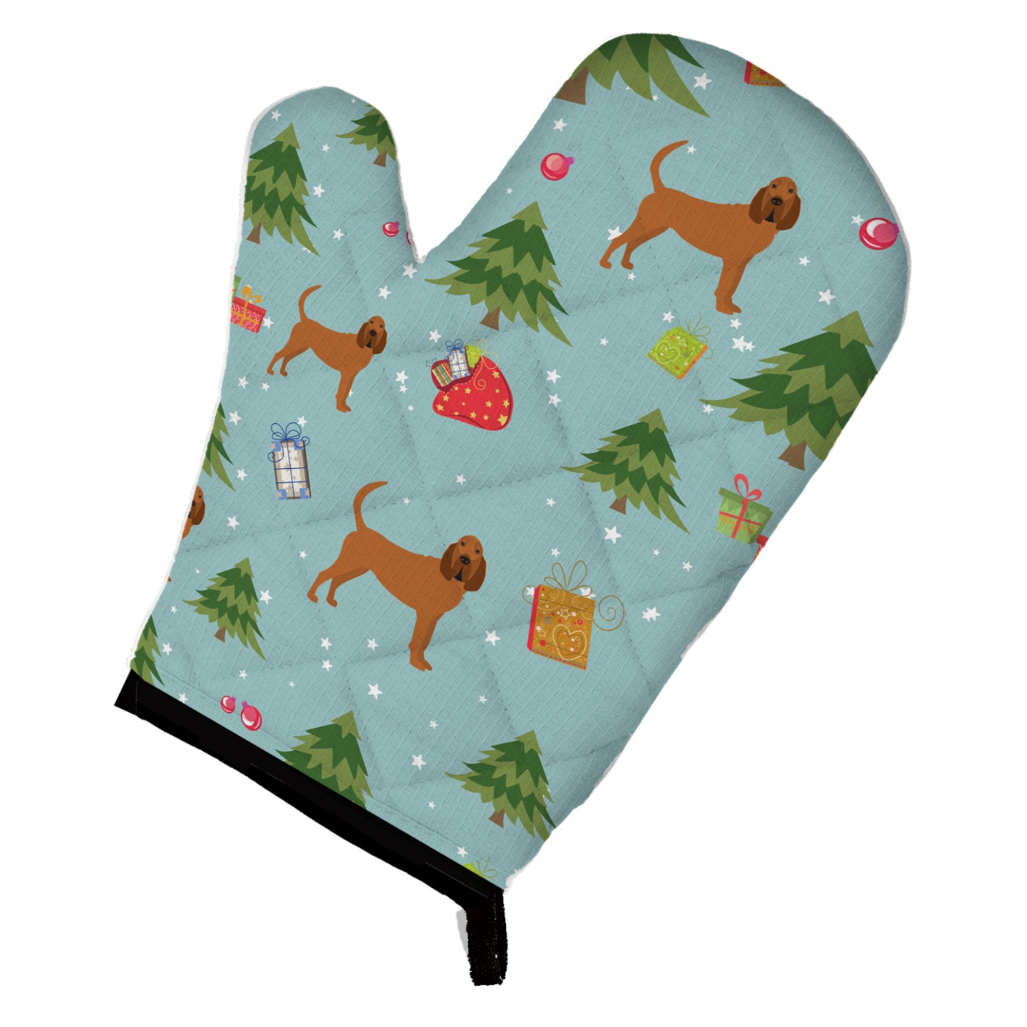 Caroline'S Treasures Bb4912Ovmt Christmas Bloodhound Oven Mitt, 12 By 8.5, Multicolor