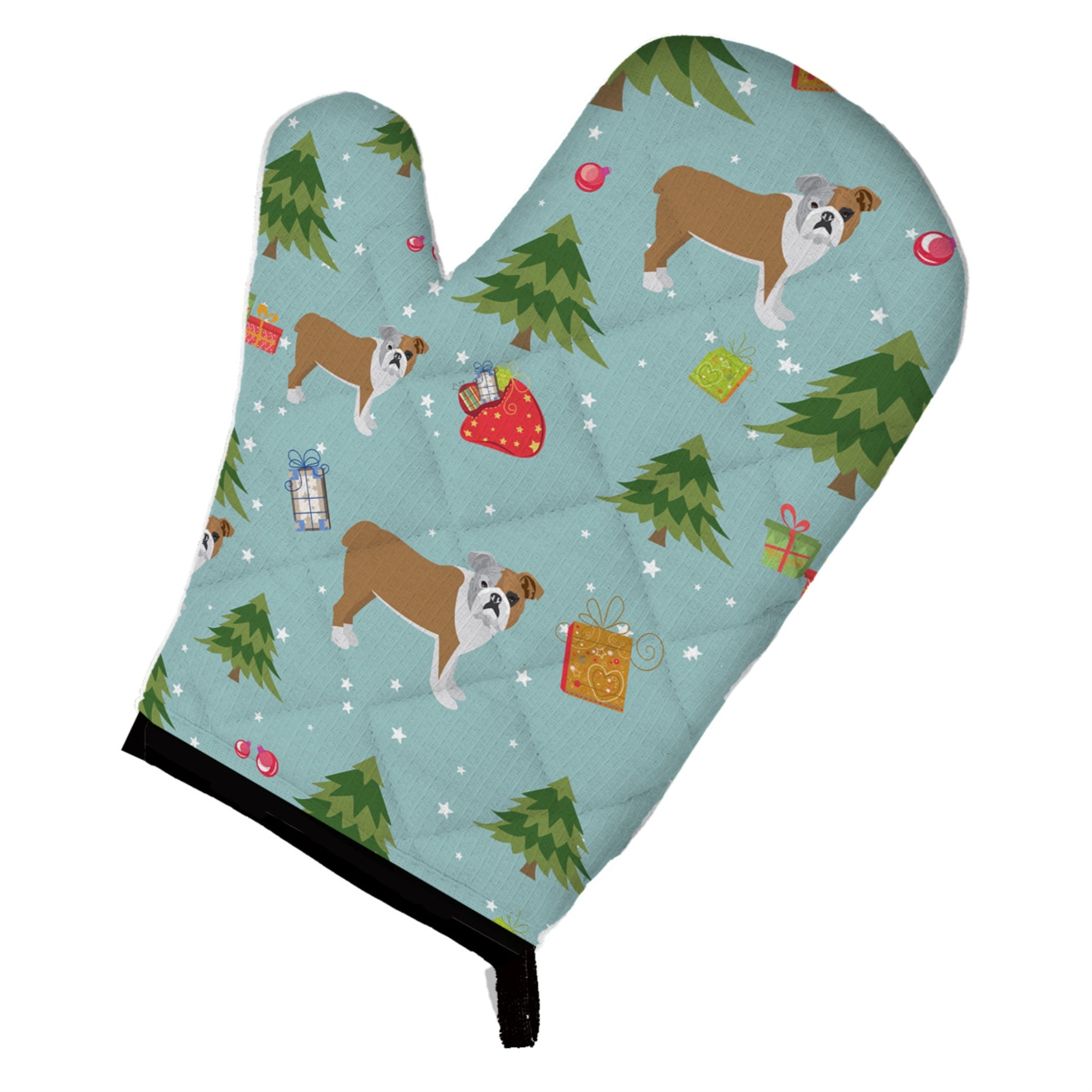 Caroline'S Treasures Bb4917Ovmt Christmas English Bulldog Oven Mitt, 12 By 8.5, Multicolor