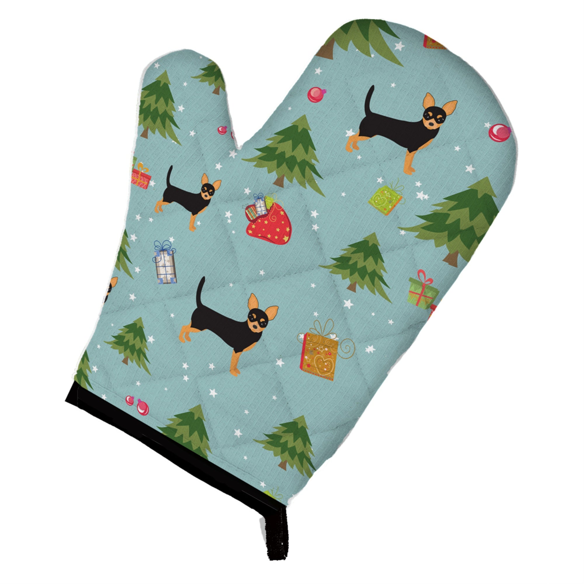Caroline'S Treasures Bb4930Ovmt Christmas Black Tan Chihuahua Oven Mitt, 12 By 8.5, Multicolor