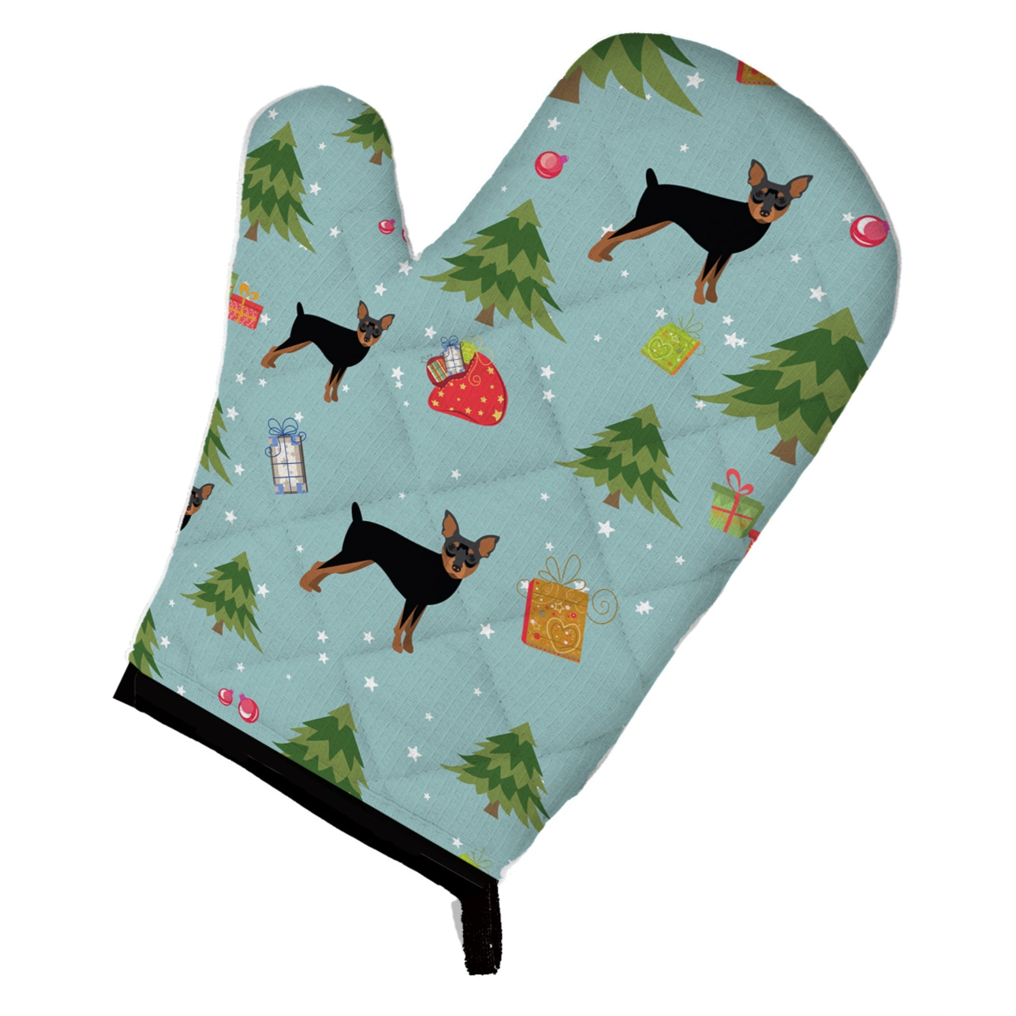 Caroline'S Treasures Bb4968Ovmt Christmas Miniature Pinscher Oven Mitt, 12 By 8.5, Multicolor