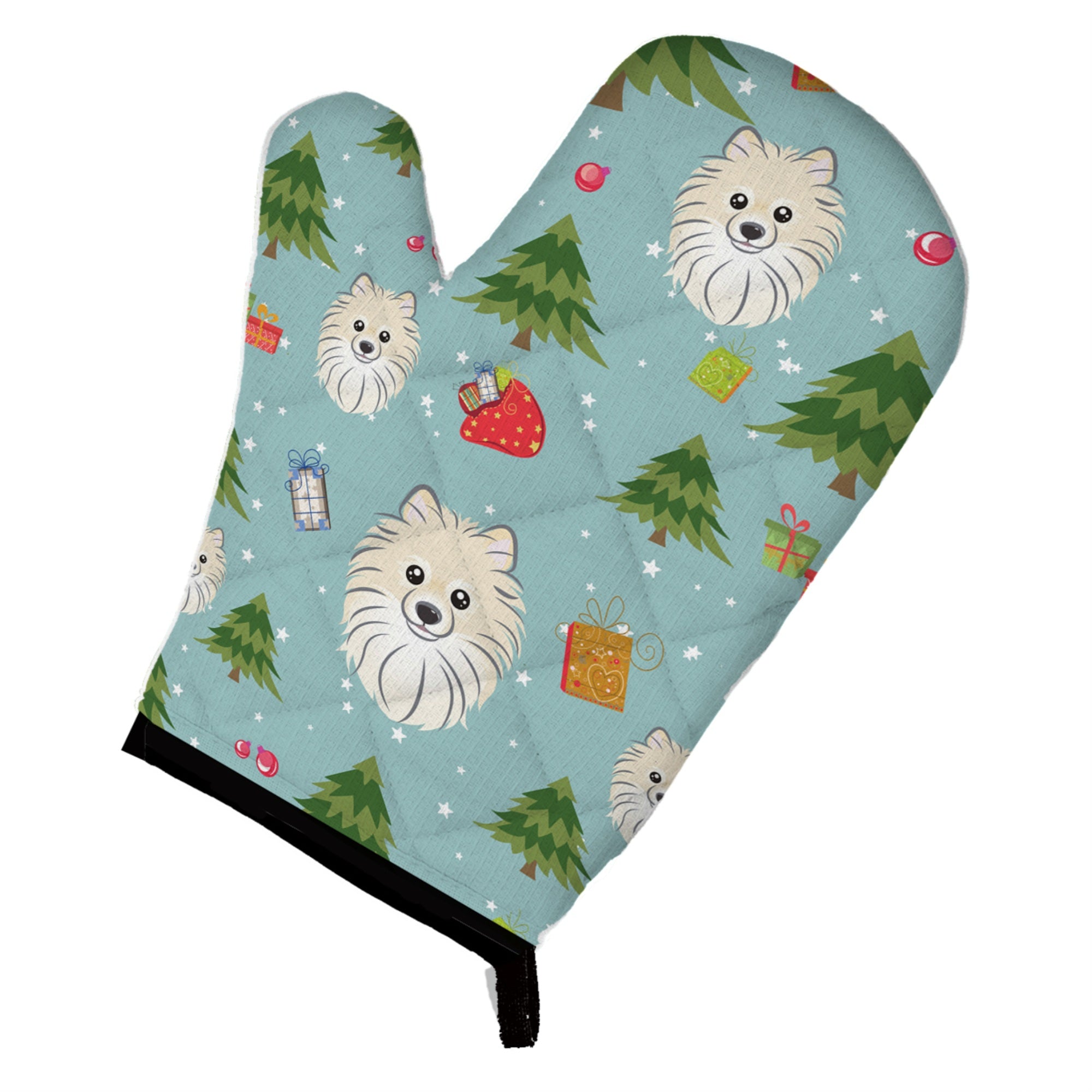Caroline'S Treasures Bb4996Ovmt Christmas Pomeranian Oven Mitt, 12 By 8.5, Multicolor