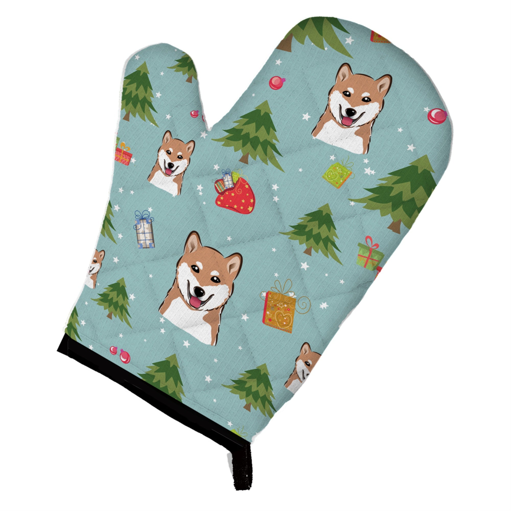Caroline'S Treasures Bb5014Ovmt Christmas Shiba Inu Oven Mitt, 12 By 8.5, Multicolor