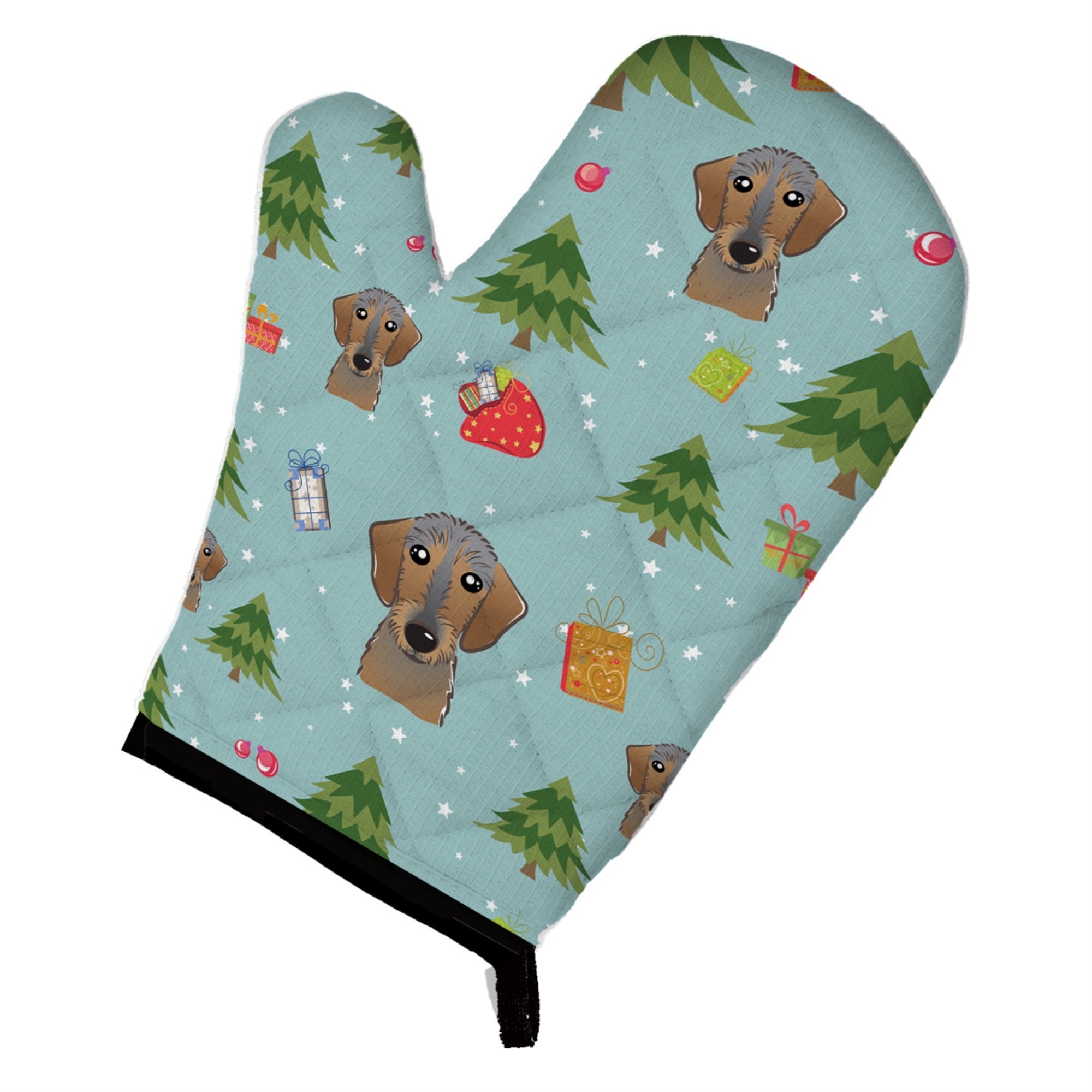 Caroline'S Treasures Bb5022Ovmt Christmas Wirehaired Dachshund Oven Mitt, 12 By 8.5, Multicolor