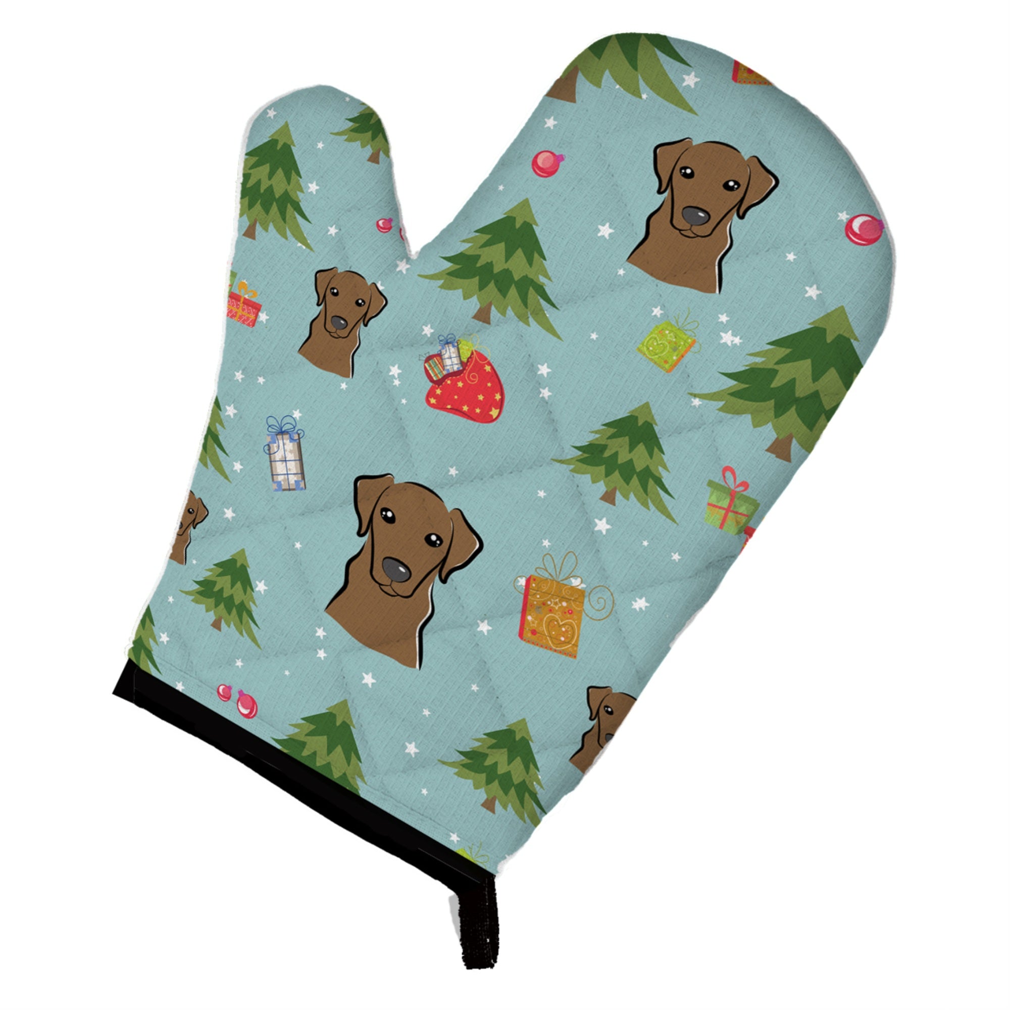 Caroline'S Treasures Bb5023Ovmt Christmas Chocolate Labrador Oven Mitt, 12 By 8.5, Multicolor