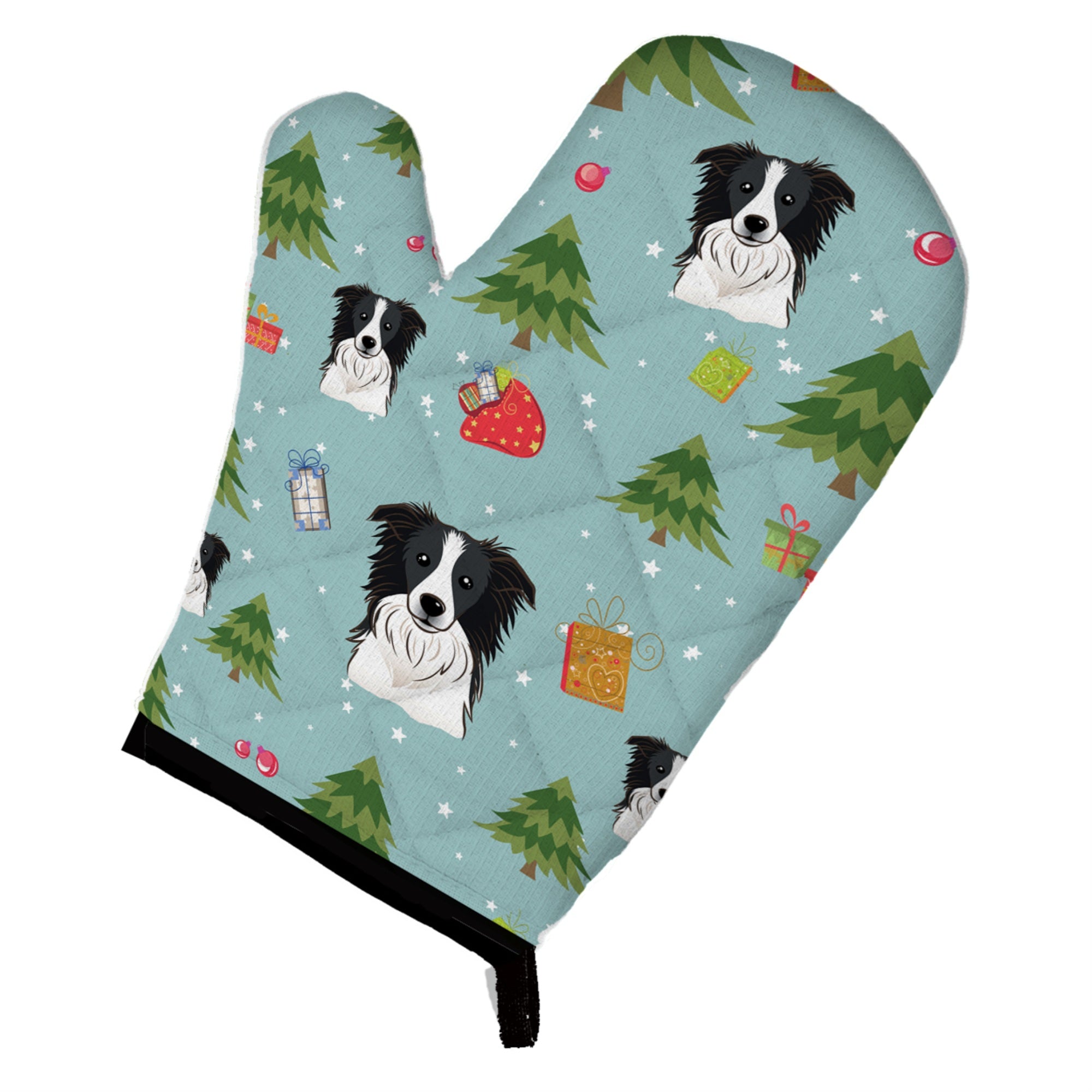 Caroline'S Treasures Bb5030Ovmt Christmas Border Collie Oven Mitt, 12 By 8.5, Multicolor