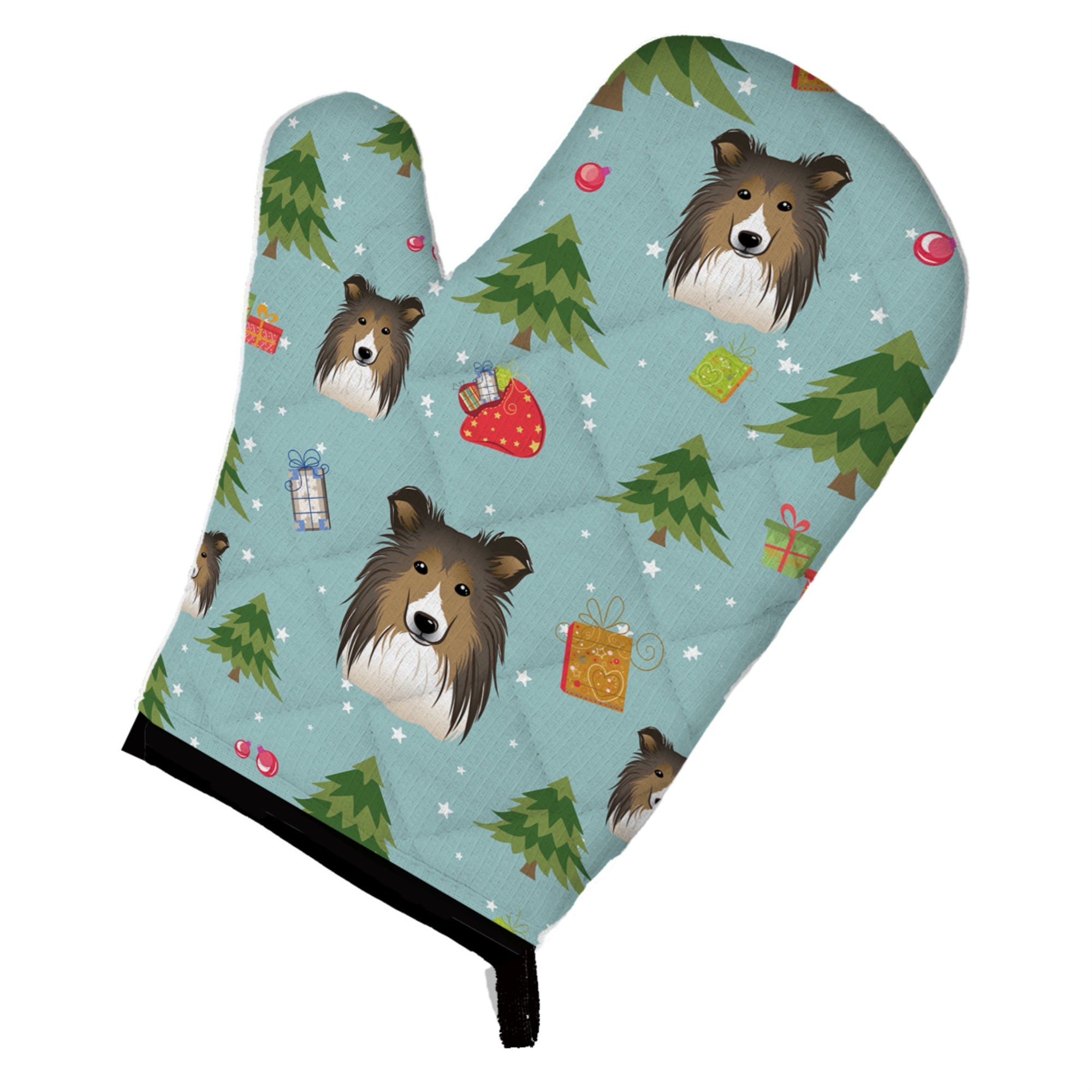 Caroline'S Treasures Bb5031Ovmt Christmas Sheltie Oven Mitt, 12 By 8.5, Multicolor