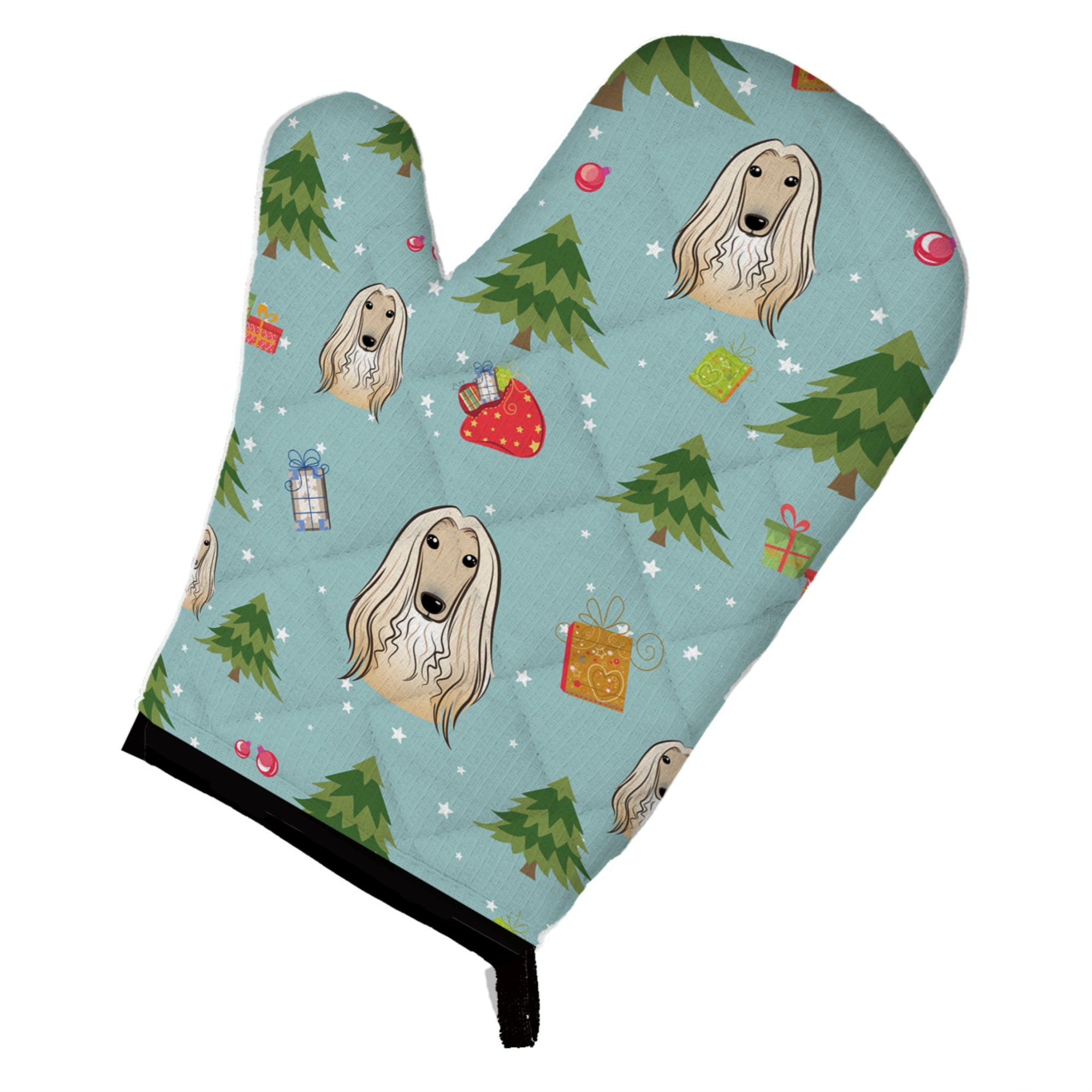 Caroline'S Treasures Bb5033Ovmt Christmas Afghan Hound Oven Mitt, 12 By 8.5, Multicolor