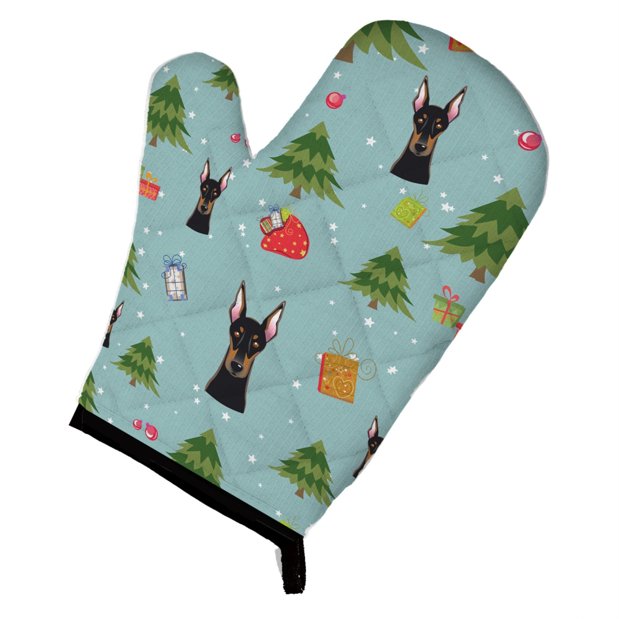 Caroline'S Treasures Bb5034Ovmt Christmas Doberman Pinscher Oven Mitt, 12 By 8.5, Multicolor