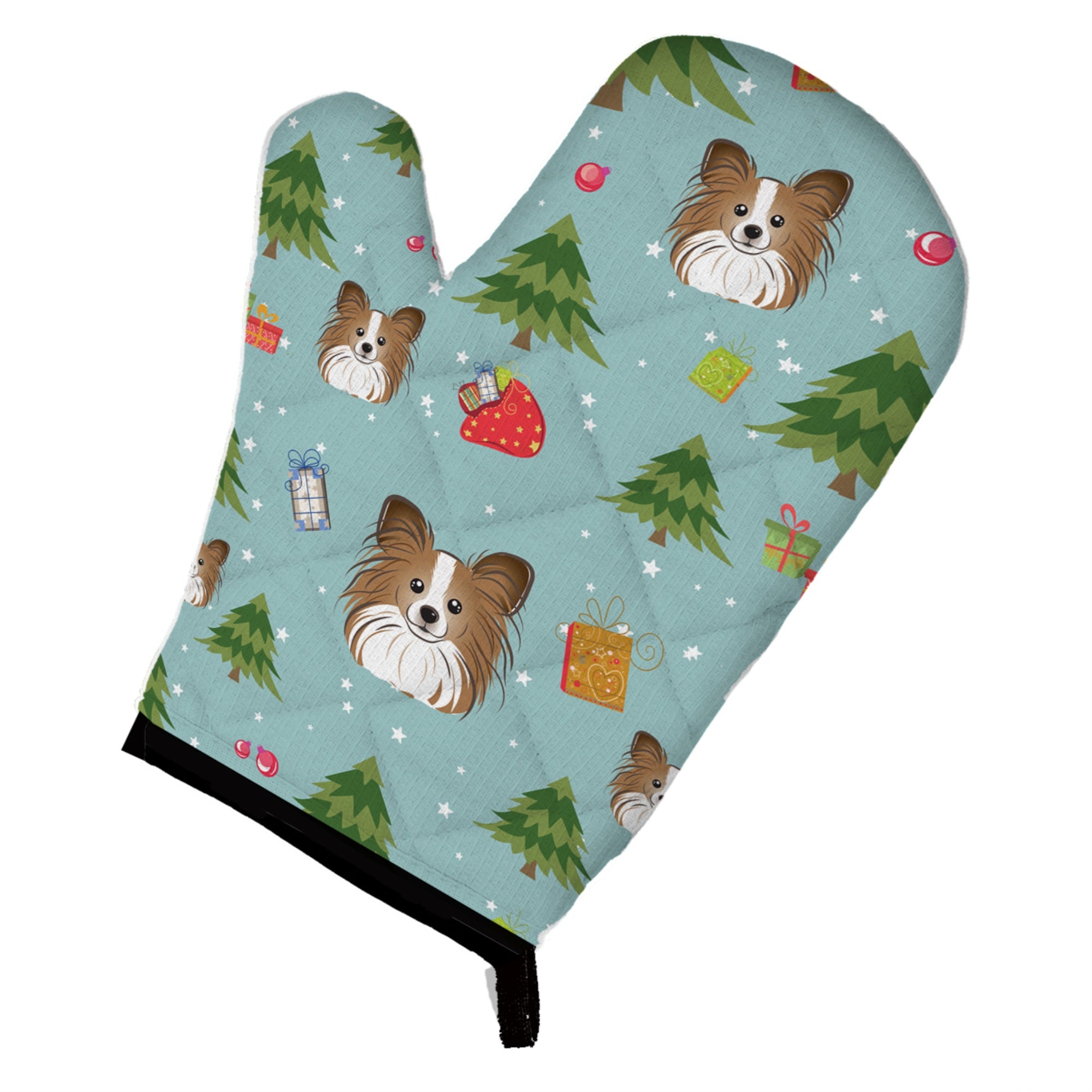 Caroline'S Treasures Bb5037Ovmt Christmas Papillon Oven Mitt, 12 By 8.5, Multicolor