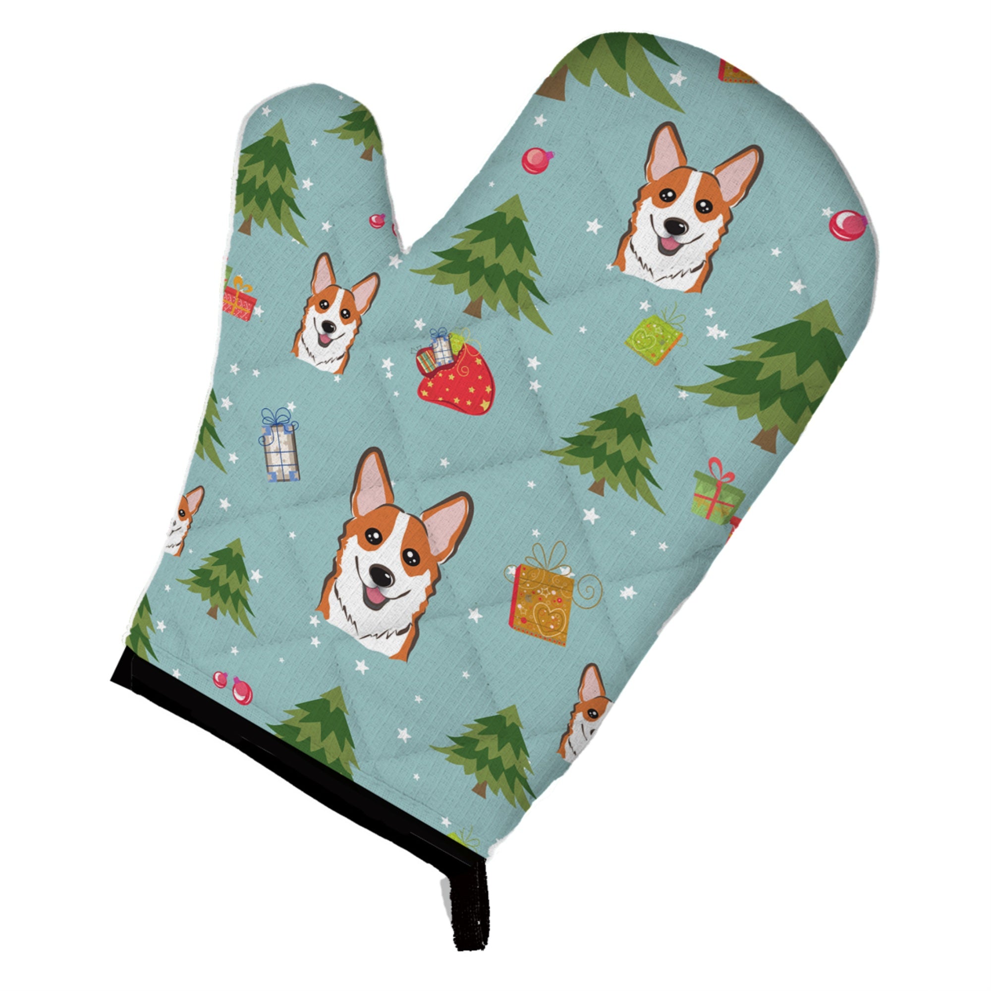 Caroline'S Treasures Bb5043Ovmt Christmas Red Corgi Oven Mitt, 12 By 8.5, Multicolor