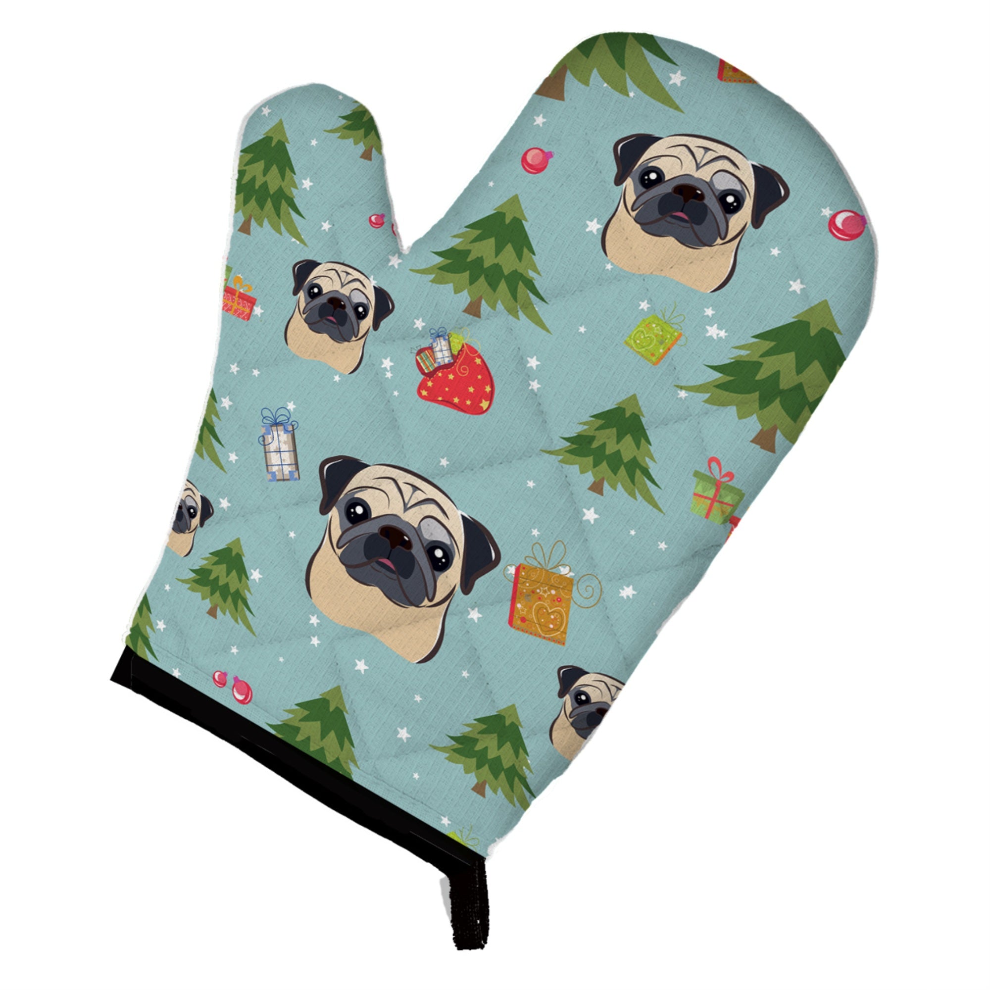 Caroline'S Treasures Bb5051Ovmt Christmas Fawn Pug Oven Mitt, 12 By 8.5, Multicolor