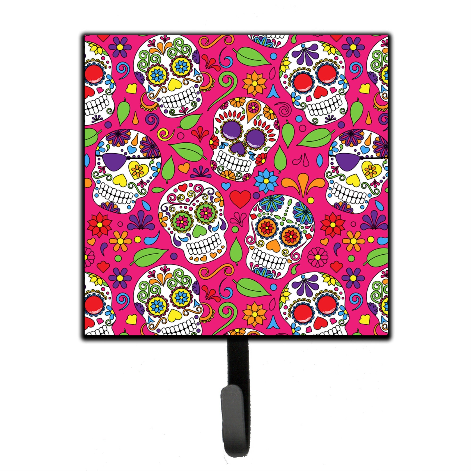 Caroline'S Treasures Day Of The Dead Pink Wall Hook, Small, Multicolor