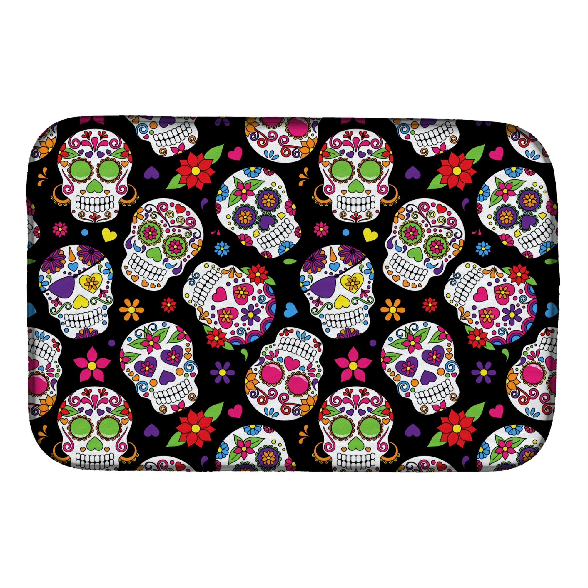 Caroline'S Treasures Day Of The Dead Black Dish Drying Mat, 14 X 21