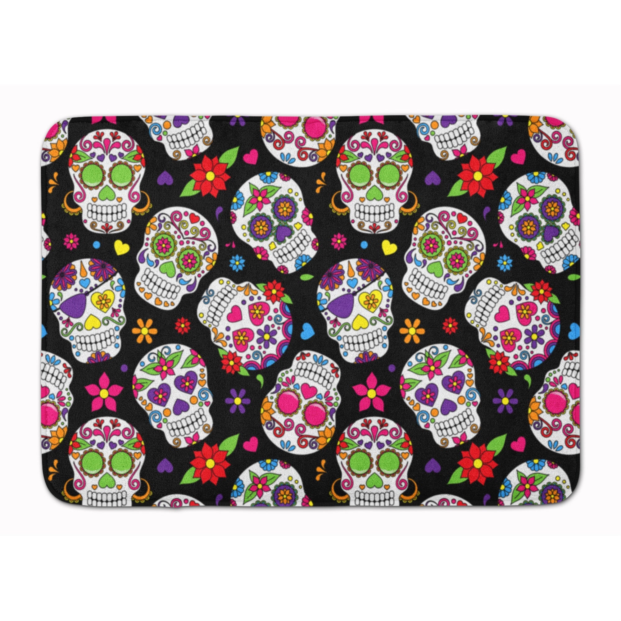 Caroline'S Treasures Day Of The Dead Black Floor Mat, 19 X 27, Multicolor
