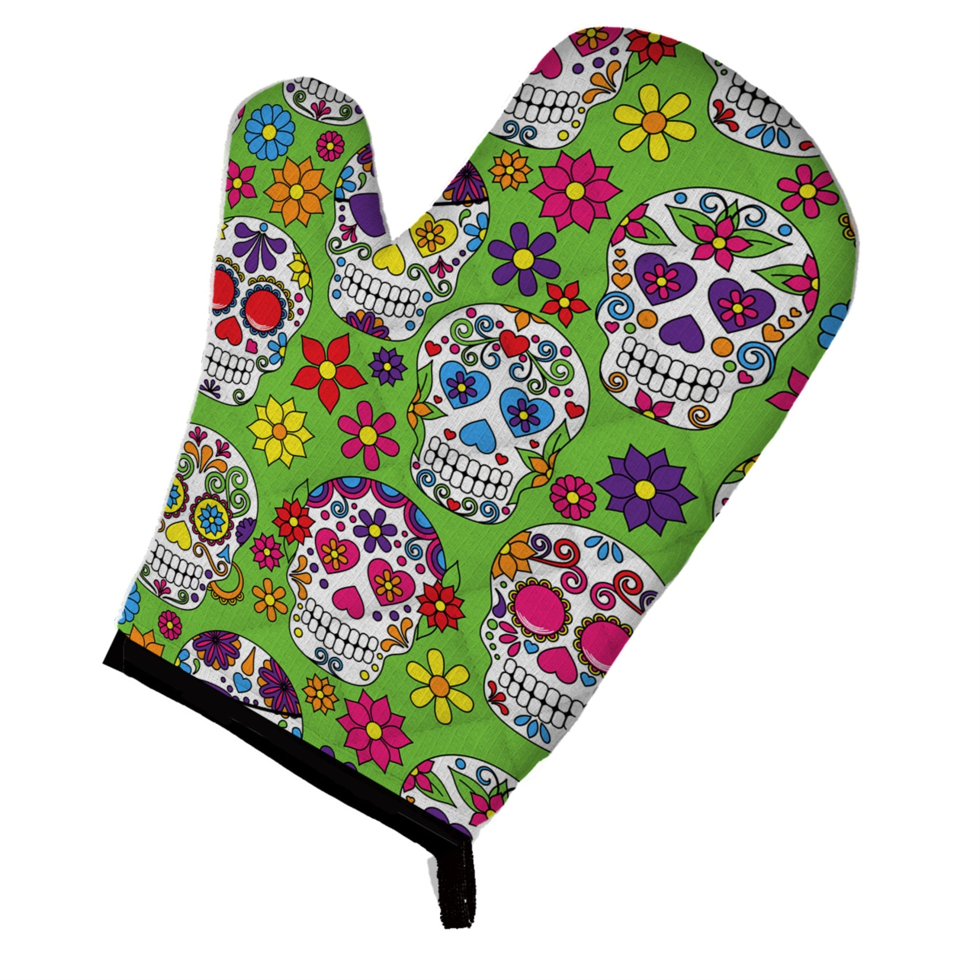 Caroline'S Treasures Day Of The Dead Green Oven Mitt, Multicolor, 12 X 8.5