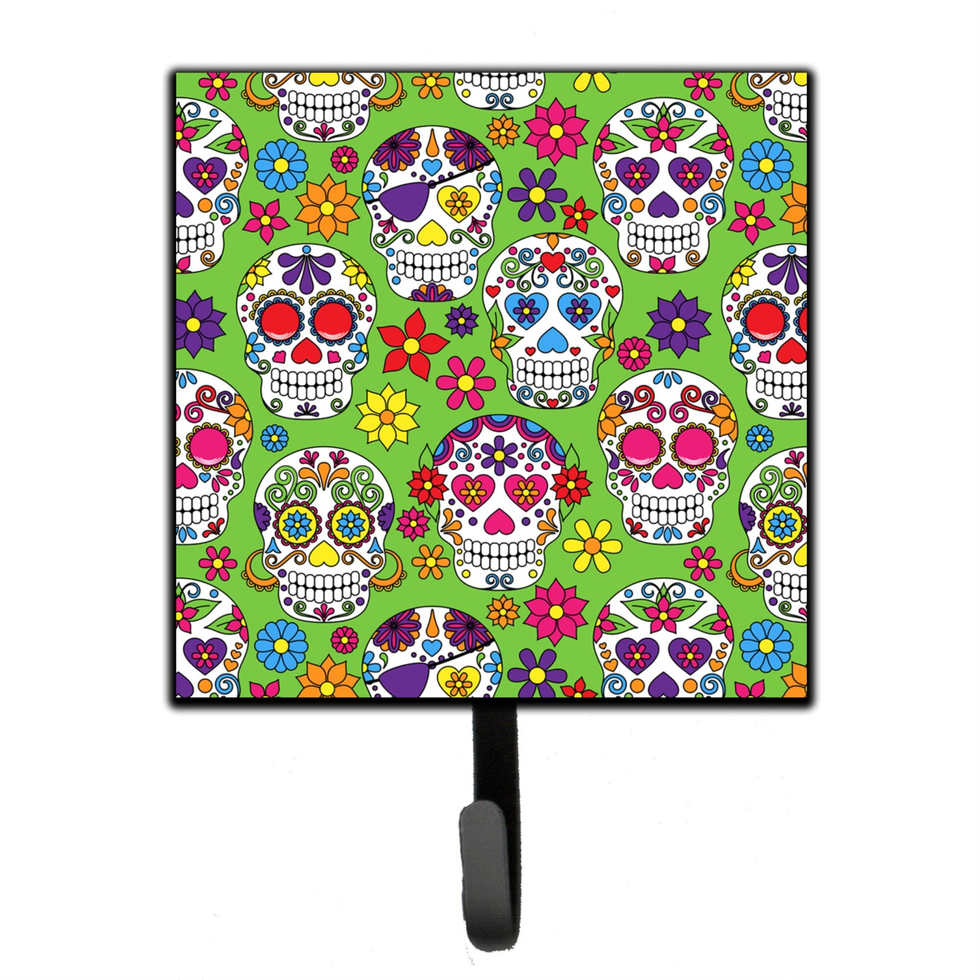 Caroline'S Treasures Day Of The Dead Green Wall Hook, Small, Multicolor