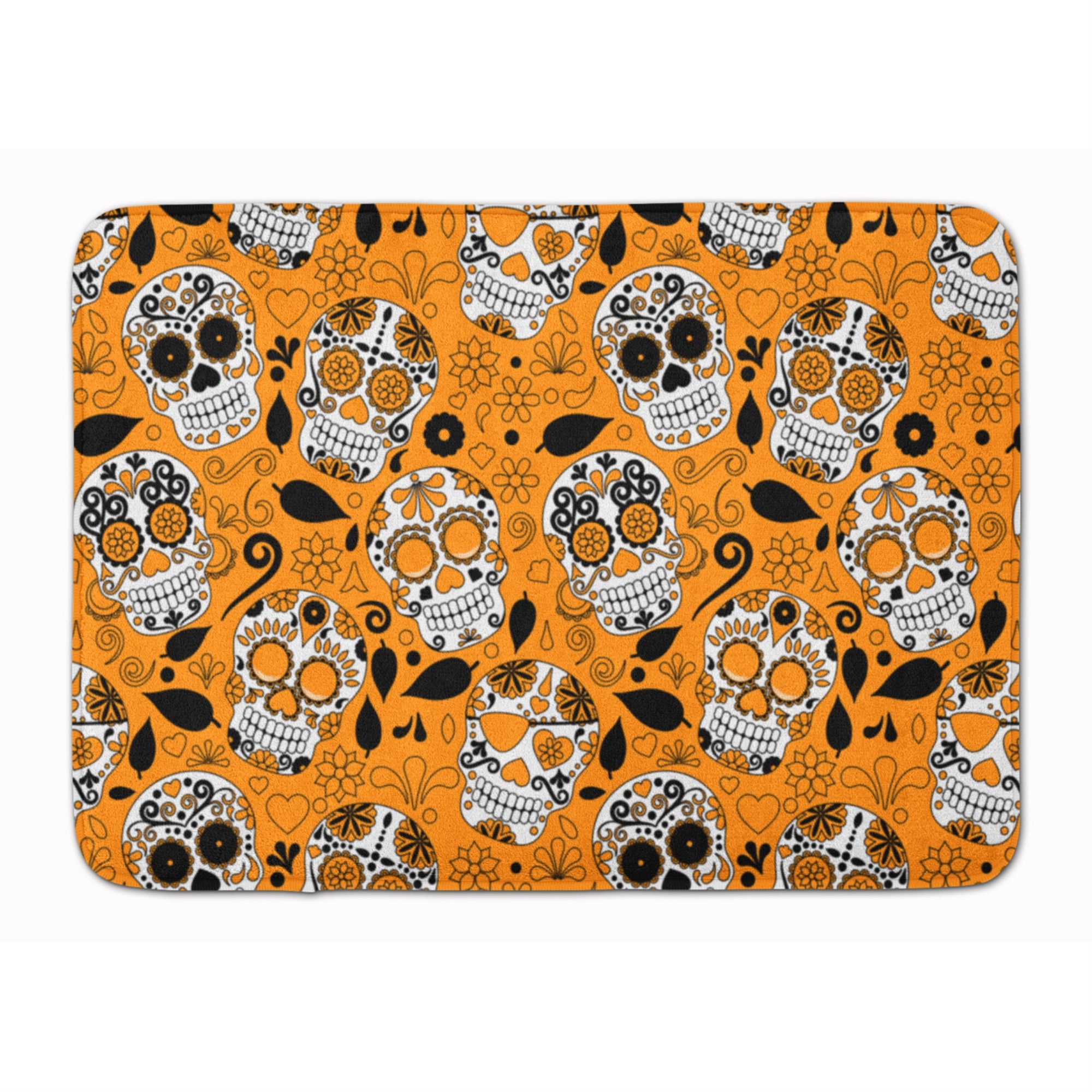 Caroline'S Treasures Day Of The Dead Orange Floor Mat, 19 X 27, Multicolor