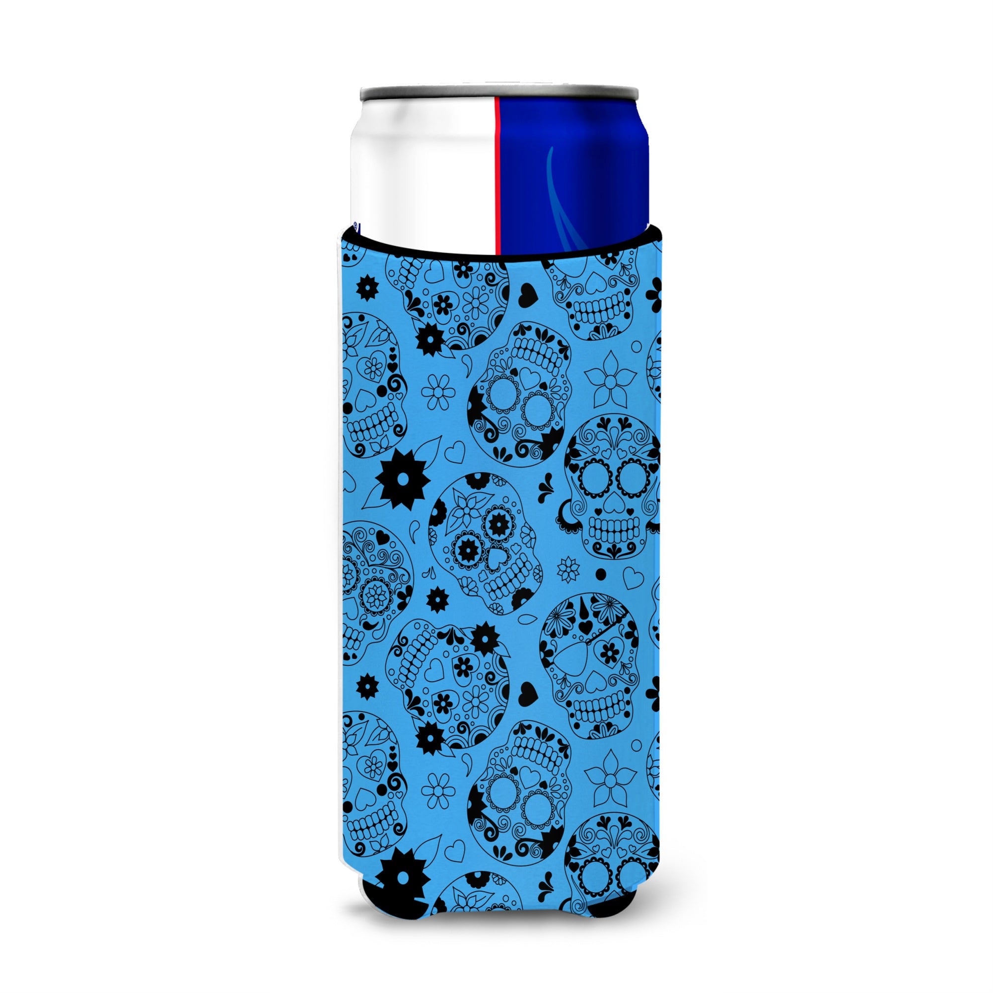 Caroline'S Treasures Day Of The Dead Red Michelob Ultra Hugger For Slim Cans, Slim Can, Multicolor