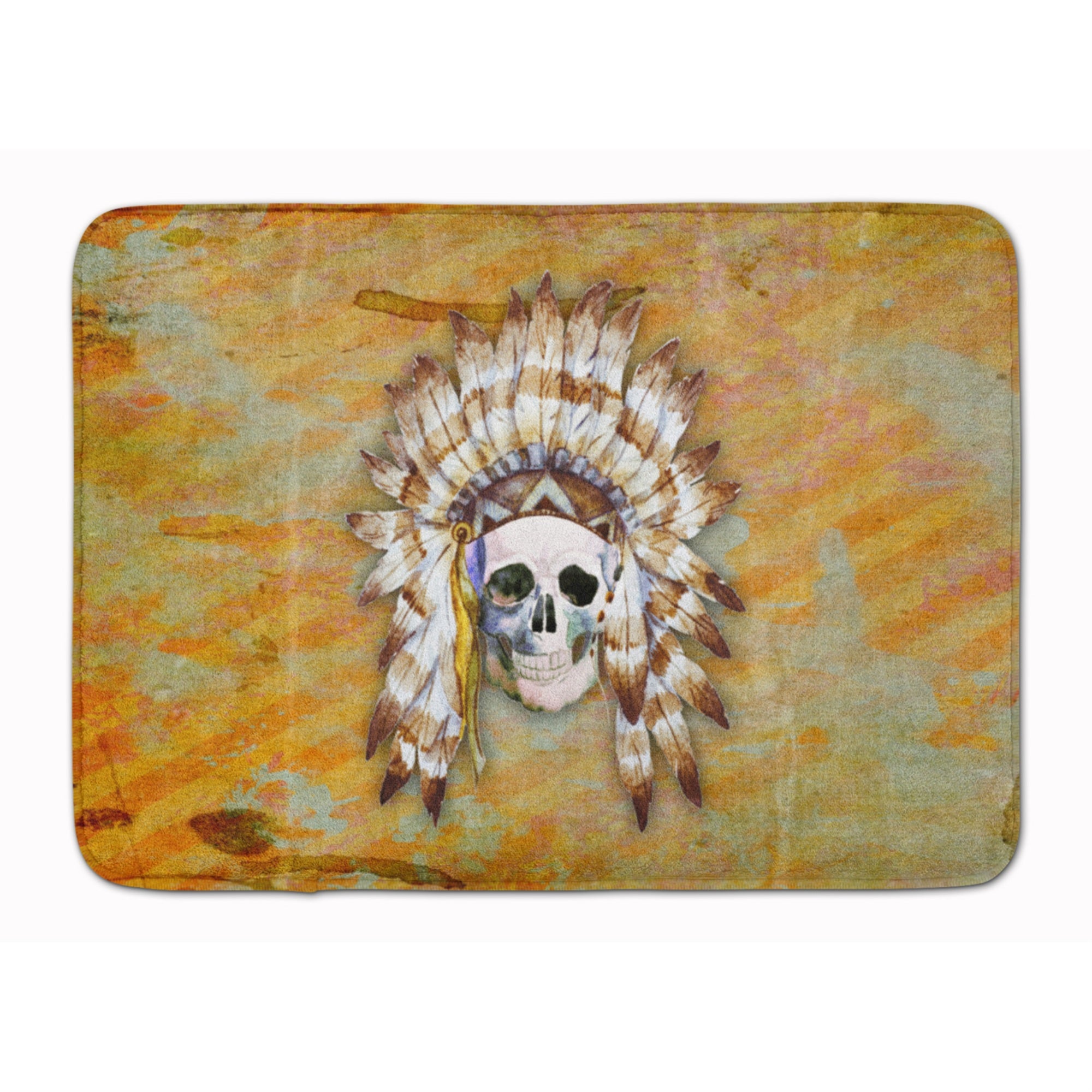 Caroline'S Treasures Day Of The Dead Indian Skull Floor Mat, 19 X 27, Multicolor