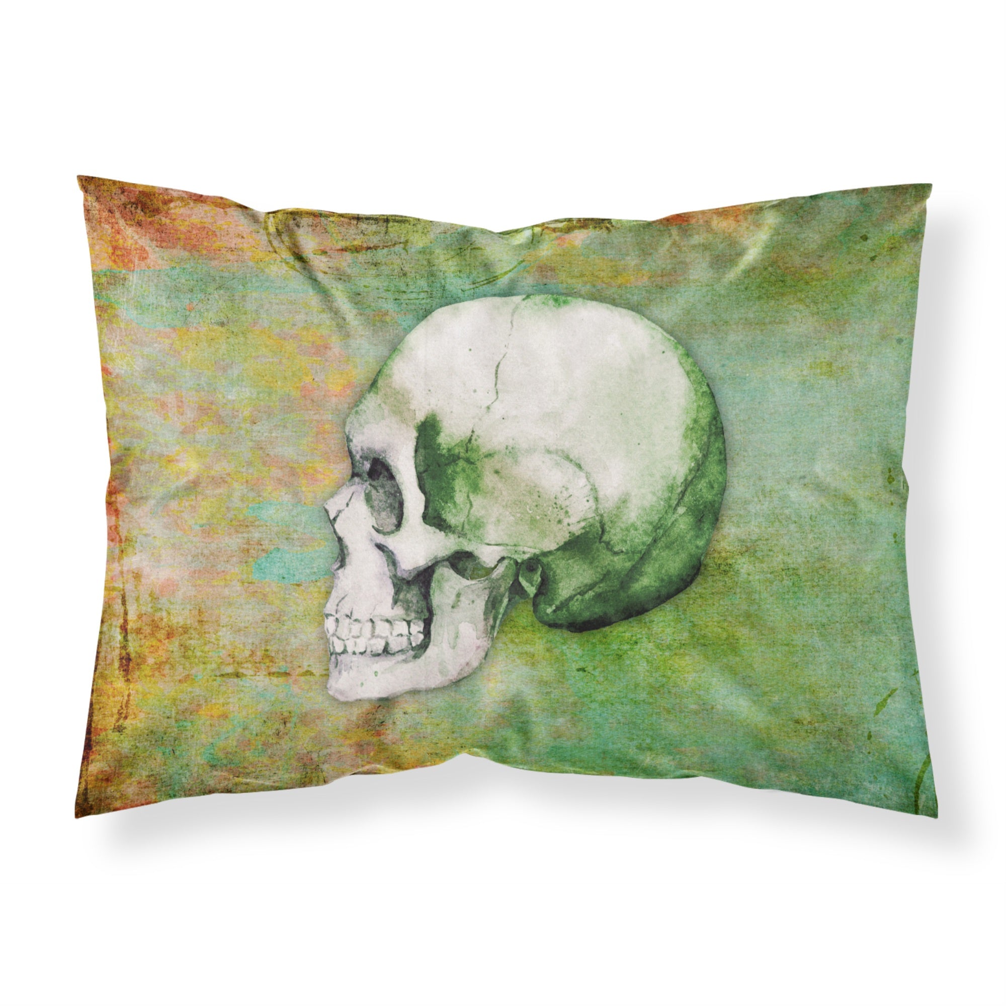 Caroline'S Treasures Day Of The Dead Green Skull Pillowcase, Standard, Multicolor