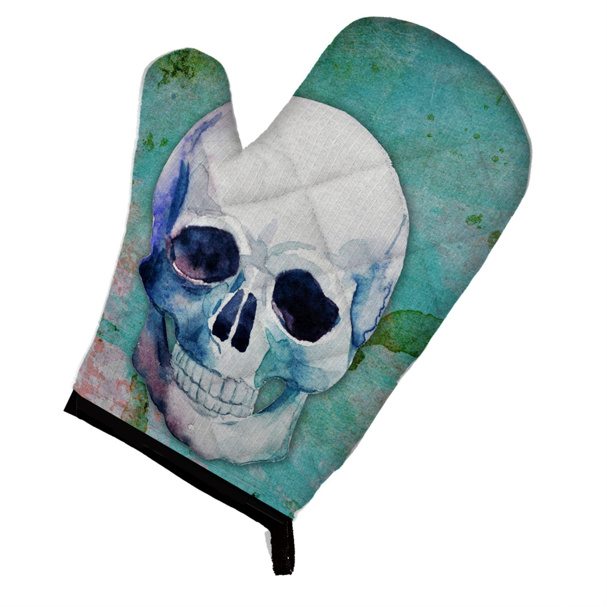 Caroline'S Treasures Day Of The Dead Teal Skull Oven Mitt, Multicolor, 12 X 8.5