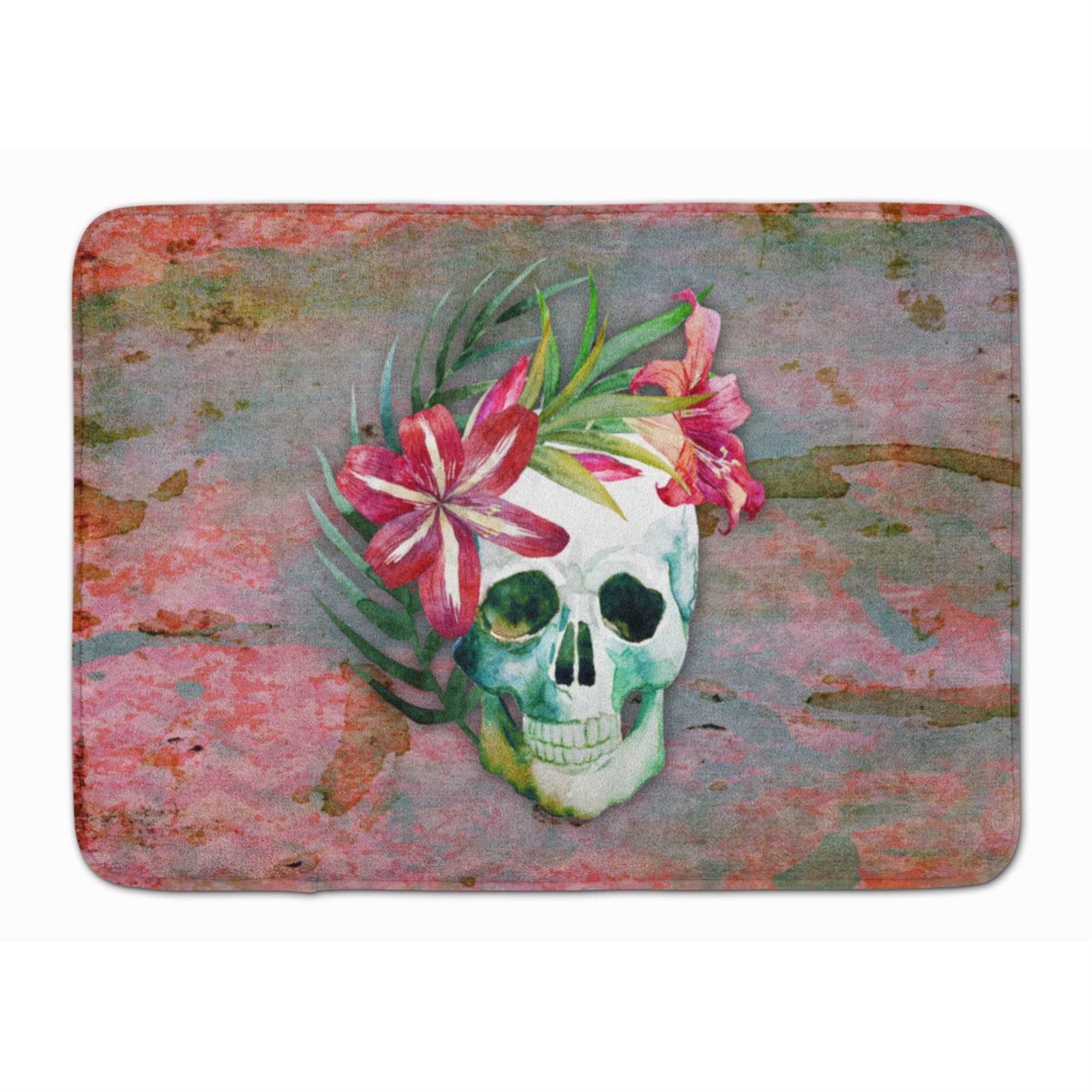 Caroline'S Treasures Day Of The Dead Skull Flowers Floor Mat, 19 X 27, Multicolor