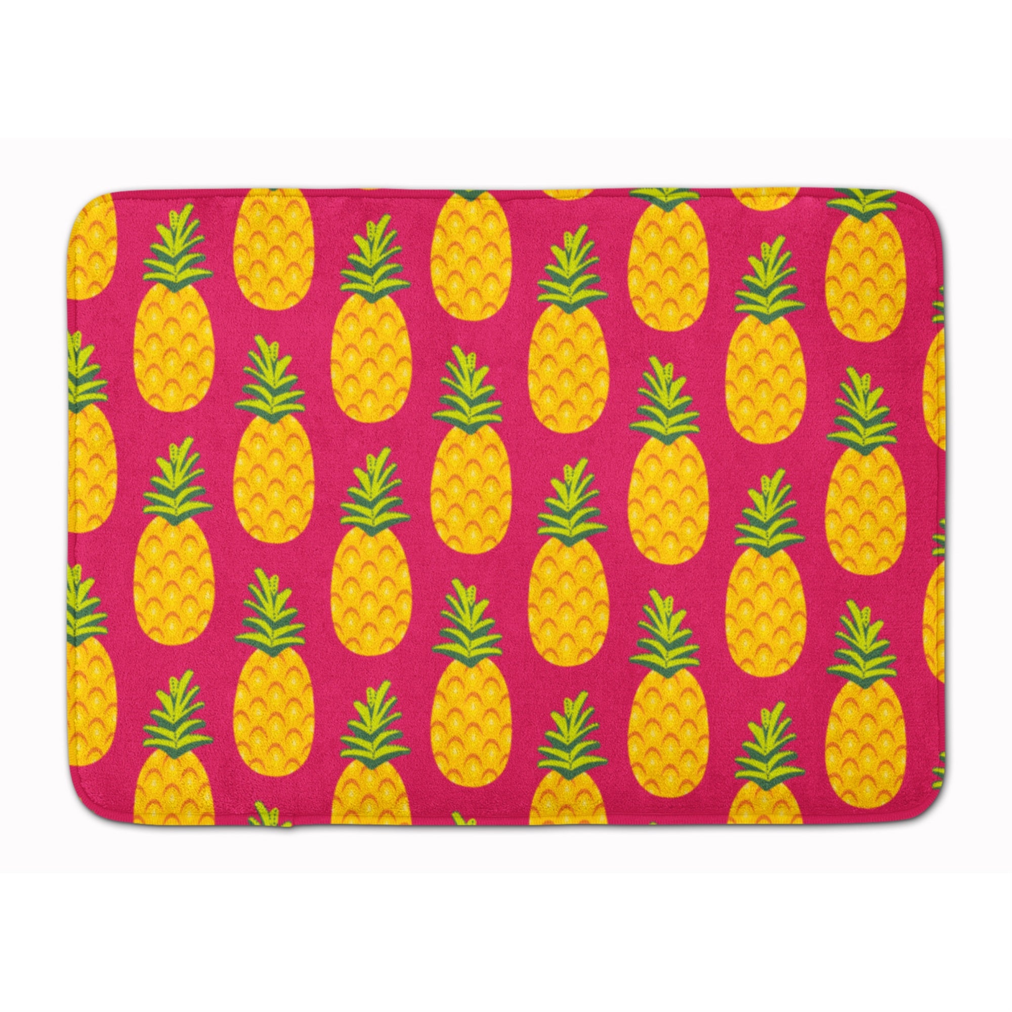 Caroline'S Treasures Pineapples On Pink Floor Mat, 19 X 27, Multicolor