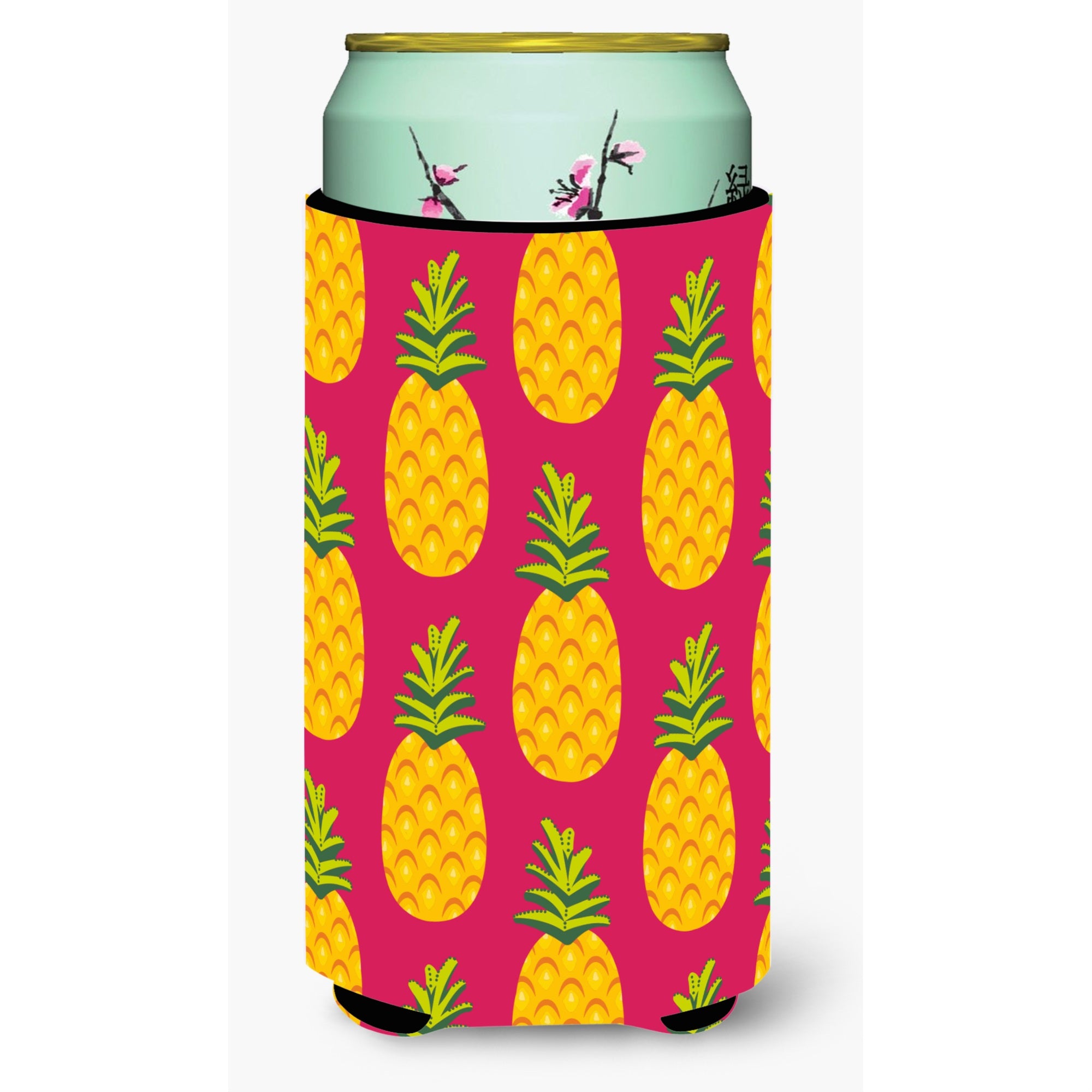 Caroline'S Treasures Pineapples On Pink Tall Boy Beverage Insulator Hugger, Multicolor