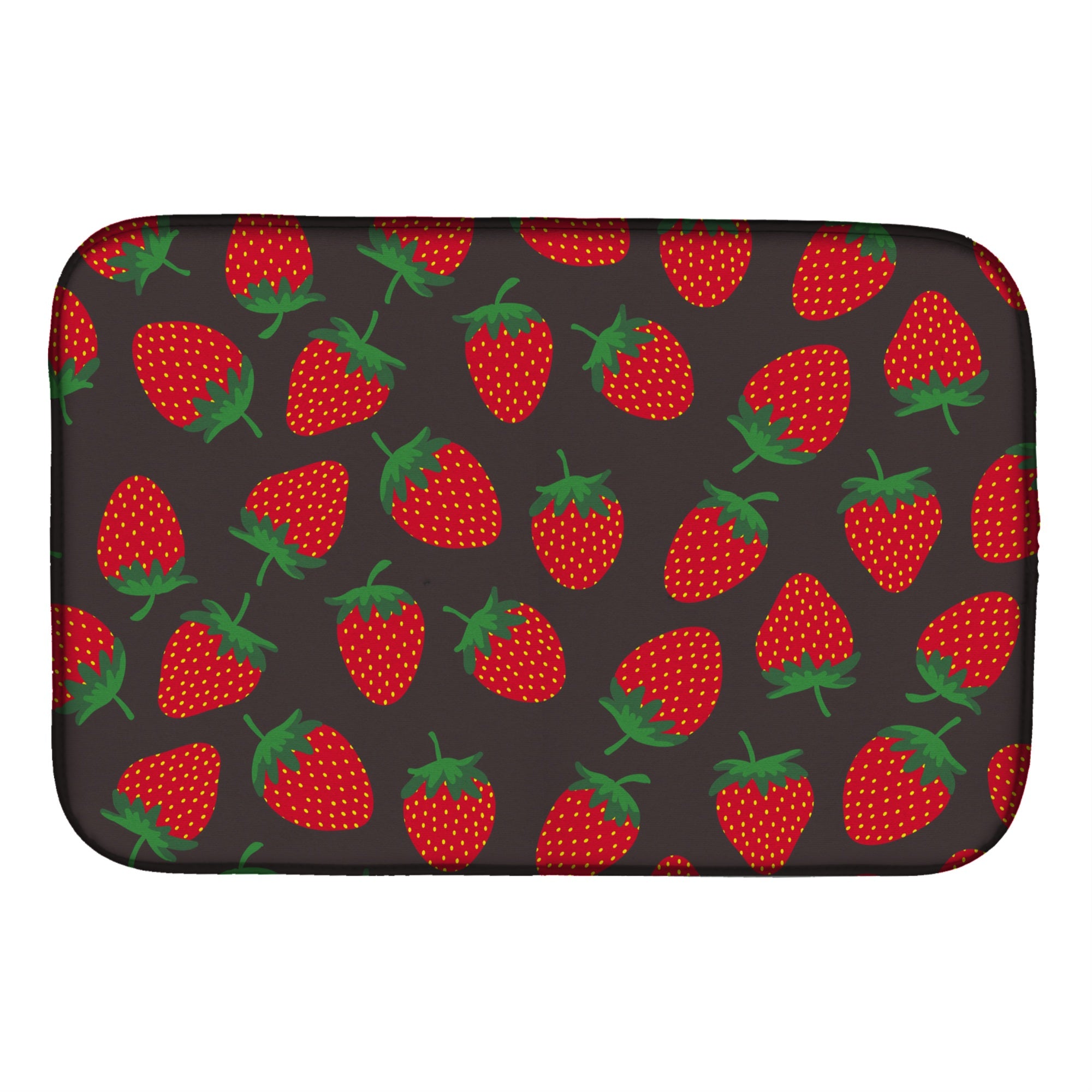 Caroline'S Treasures Strawberries On Gray Dish Drying Mat, 14 X 21