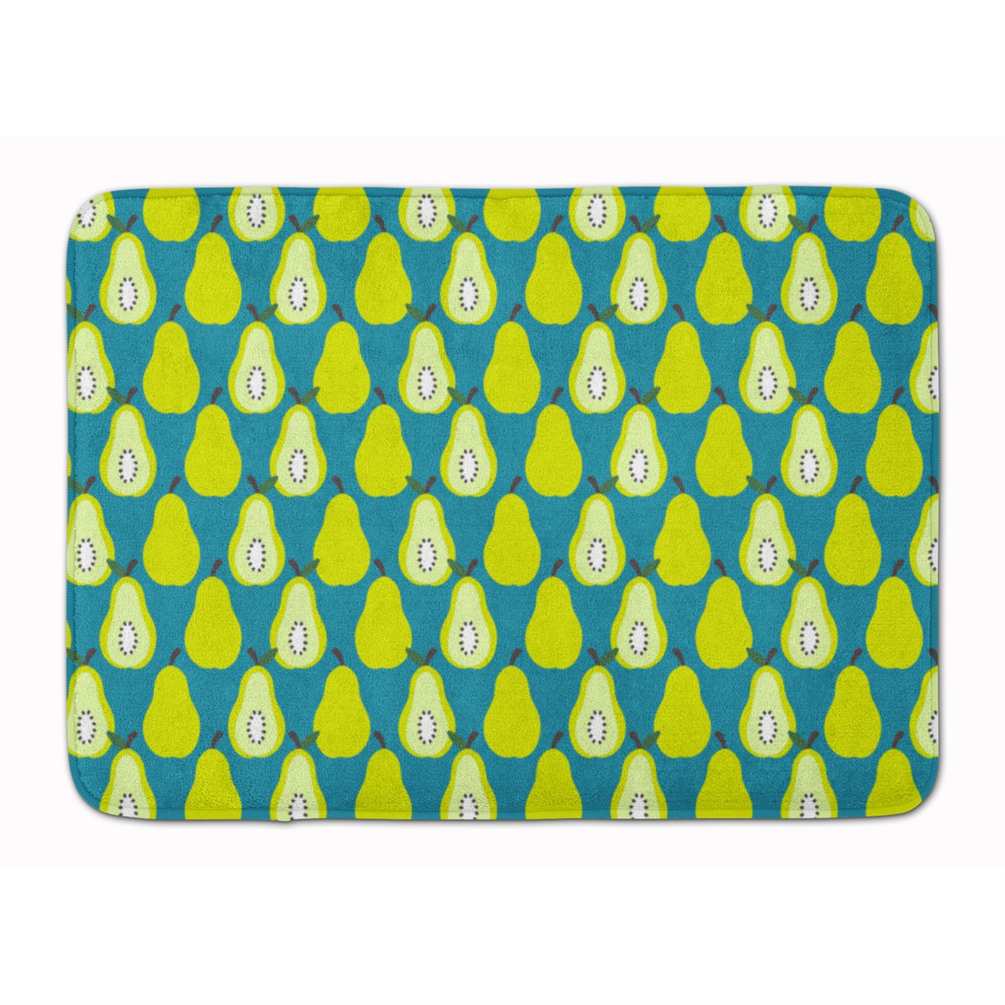 Caroline'S Treasures Pears On Green Floor Mat, 19 X 27, Multicolor