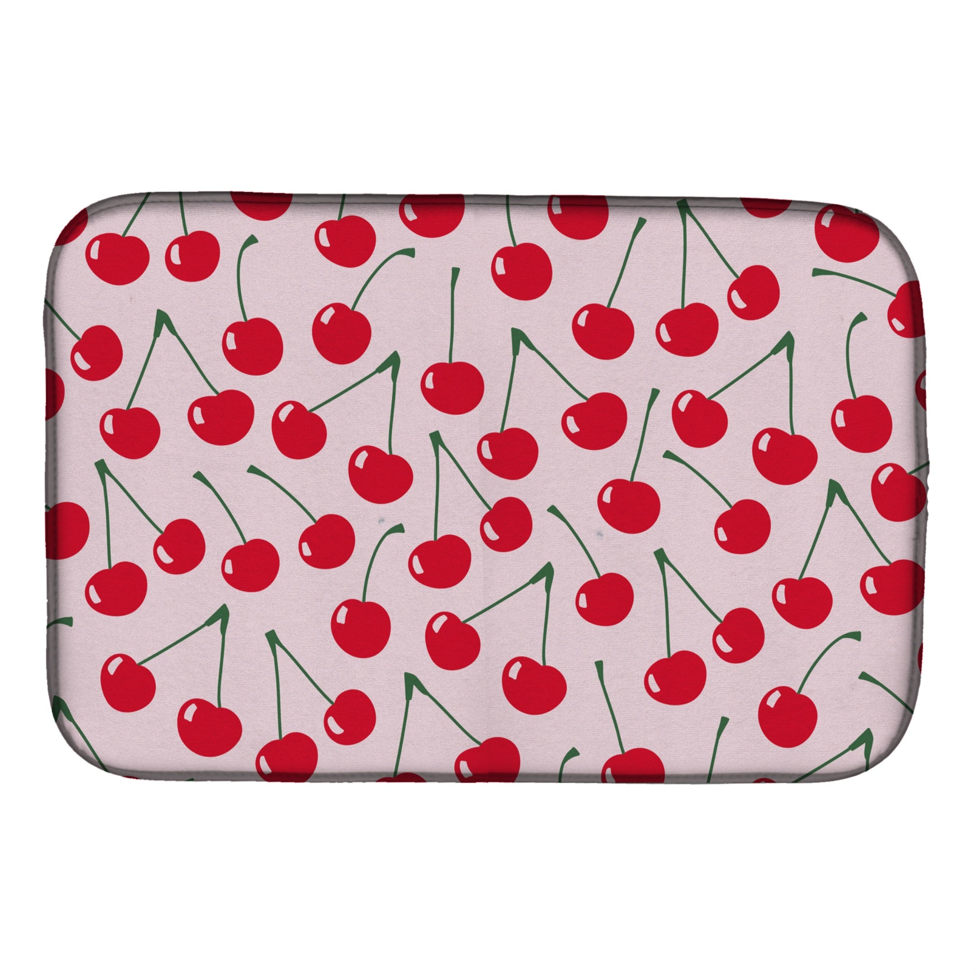 Caroline'S Treasures Cherries On Pink Dish Drying Mat, 14 X 21