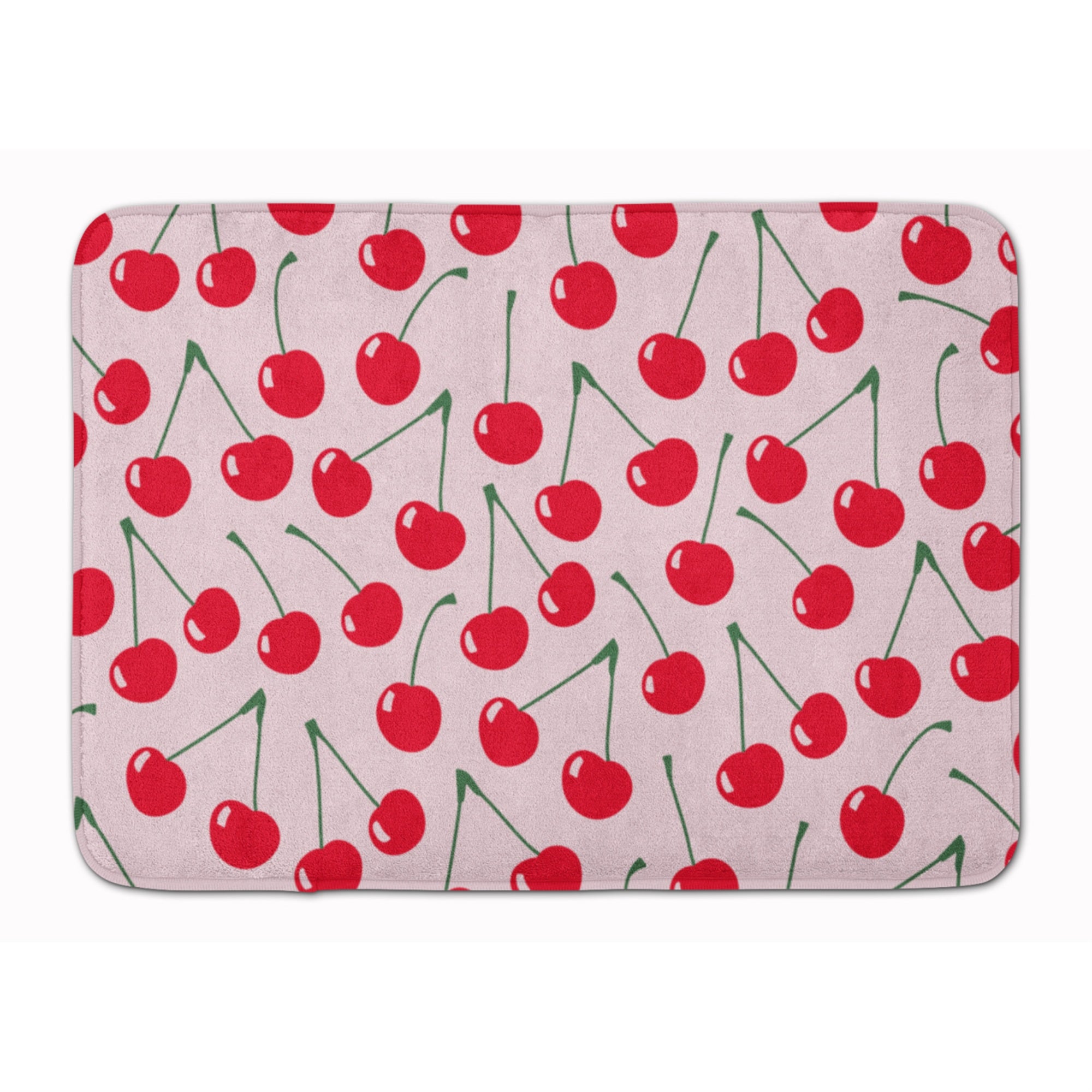 Caroline'S Treasures Cherries On Pink Floor Mat, 19 X 27, Multicolor