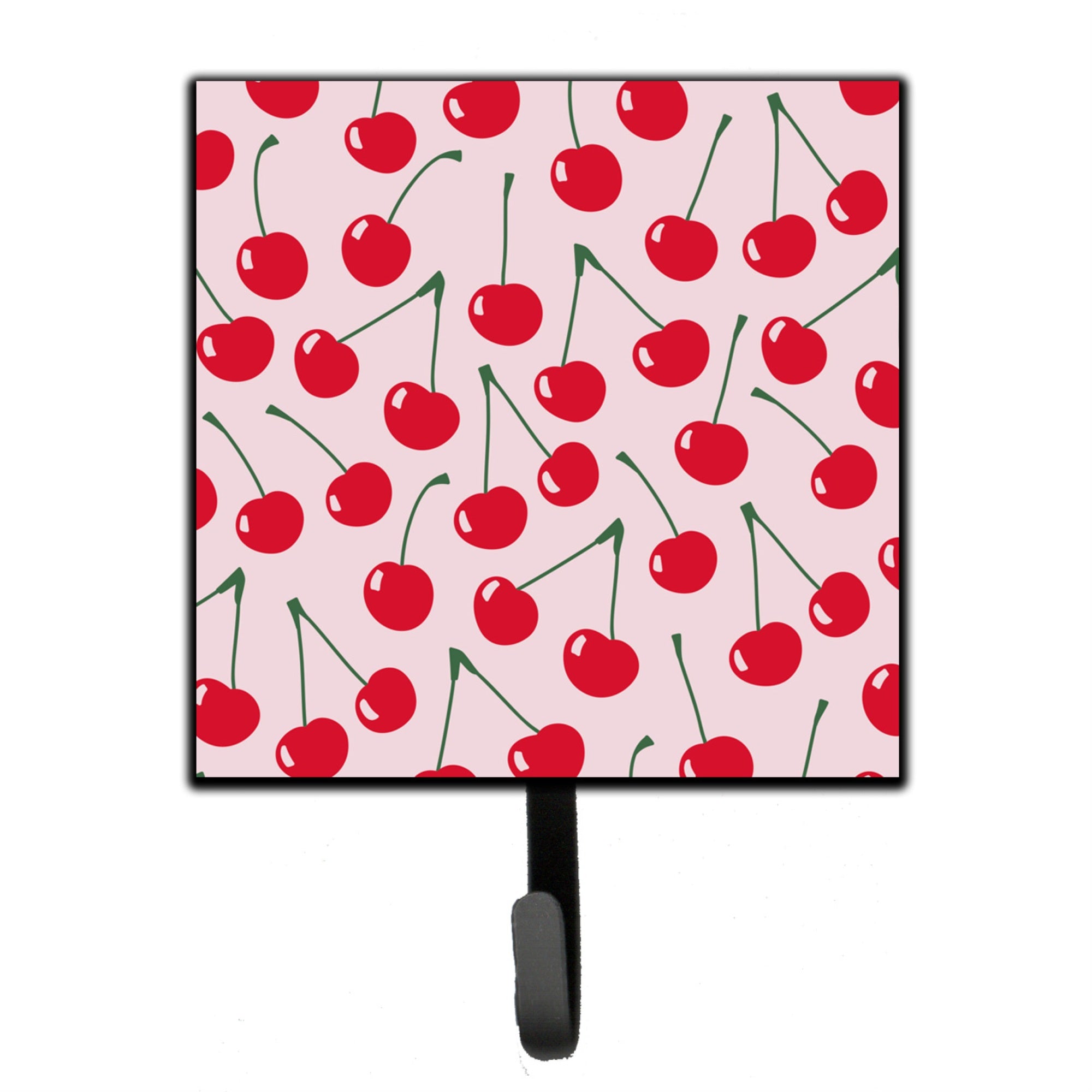 Caroline'S Treasures Cherries On Pink Wall Hook, Small, Multicolor