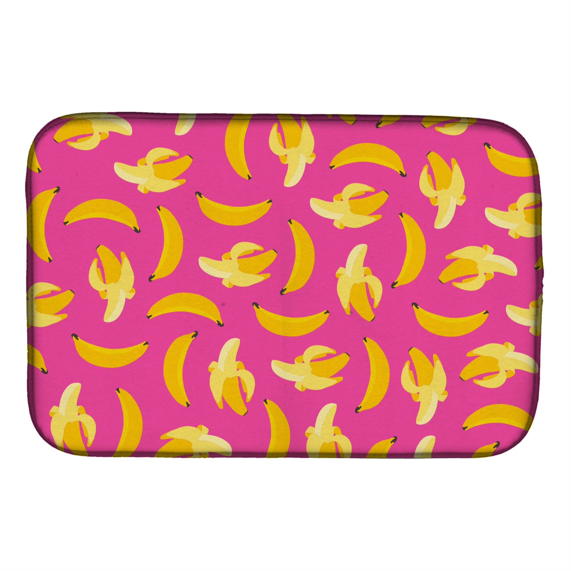 Caroline'S Treasures Bananas On Pink Dish Drying Mat, 14 X 21