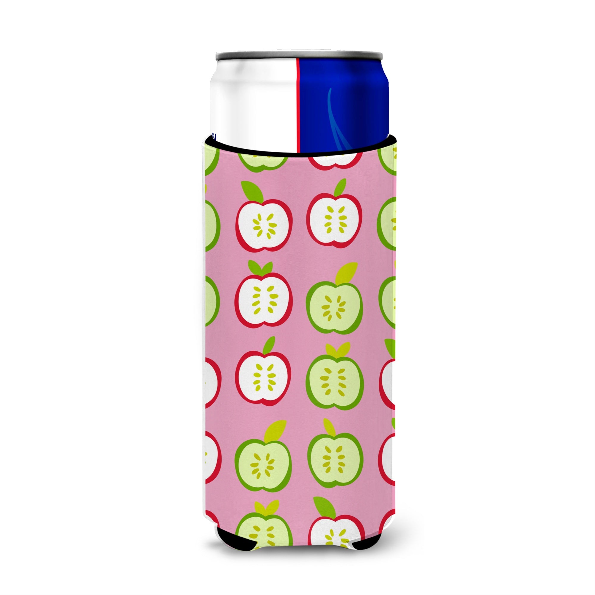 Caroline'S Treasures Apples On Pink Michelob Ultra Hugger For Slim Cans, Slim Can, Multicolor