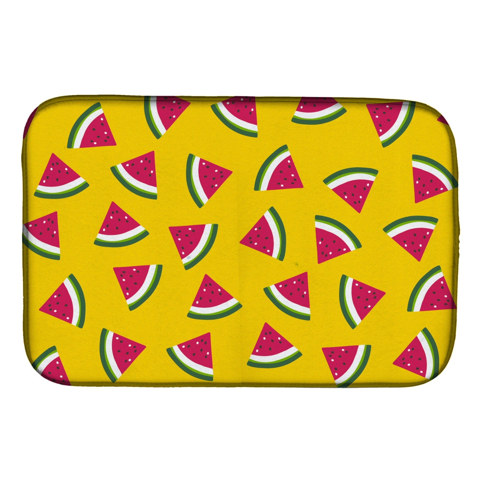 Caroline'S Treasures Watermelon On Yellow Dish Drying Mat, 14 X 21