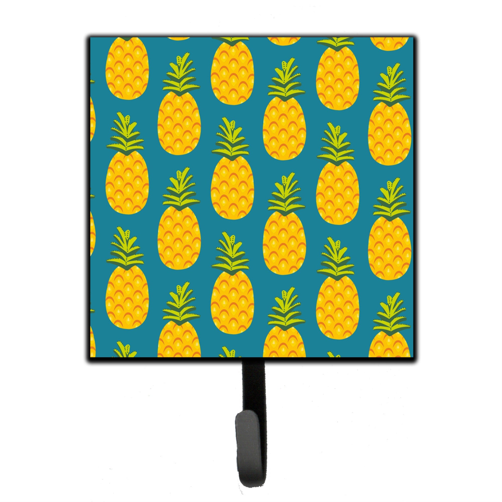 Caroline'S Treasures Pineapples On Teal Wall Hook, Small, Multicolor