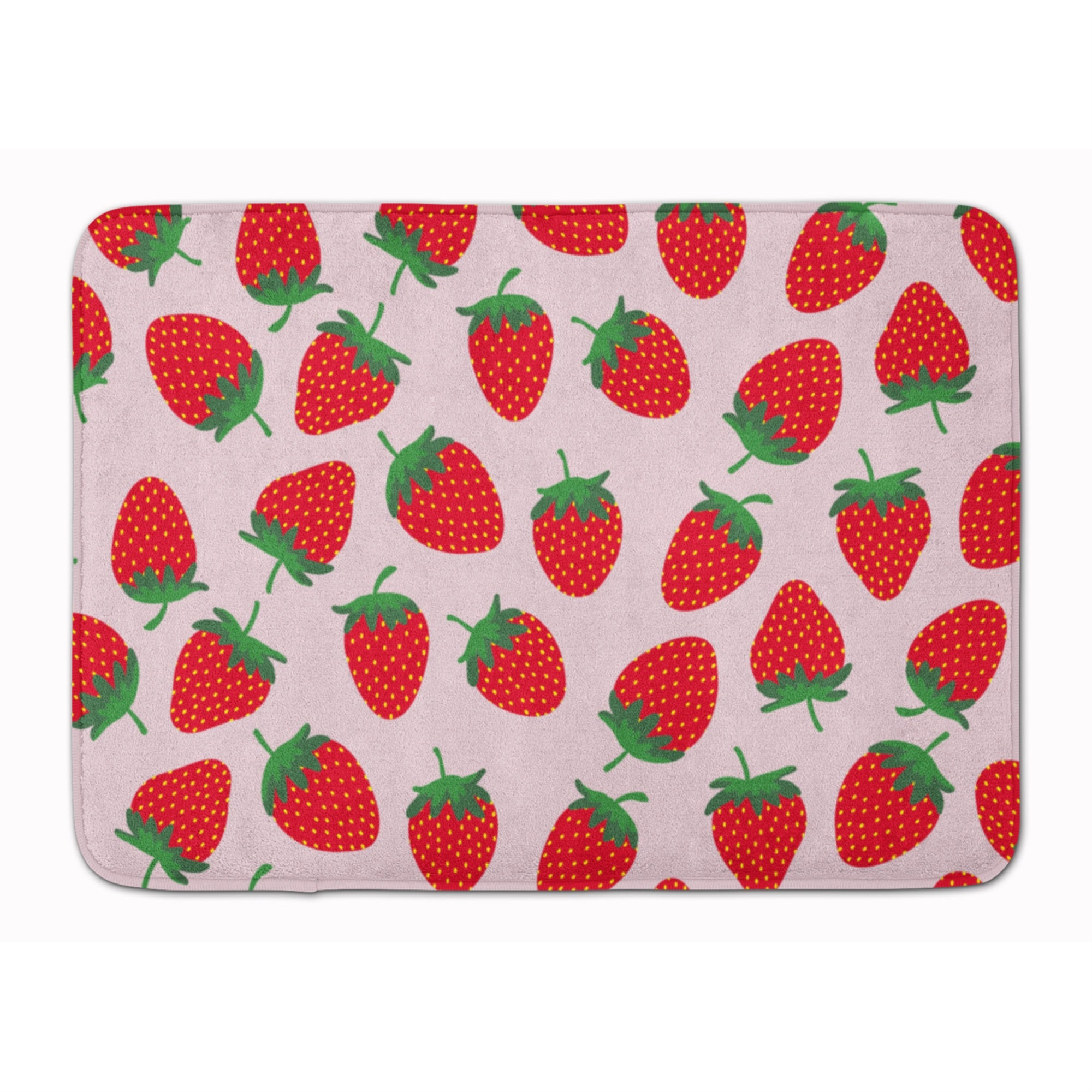 Caroline'S Treasures Strawberries On Pink Floor Mat, 19 X 27, Multicolor
