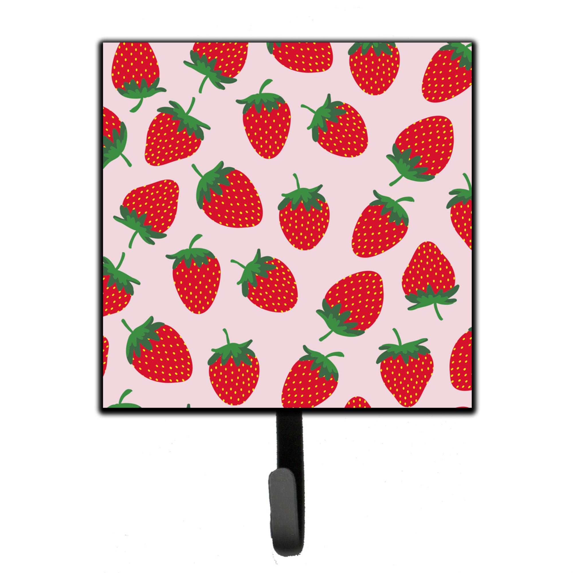 Caroline'S Treasures Strawberries On Pink Wall Hook, Small, Multicolor