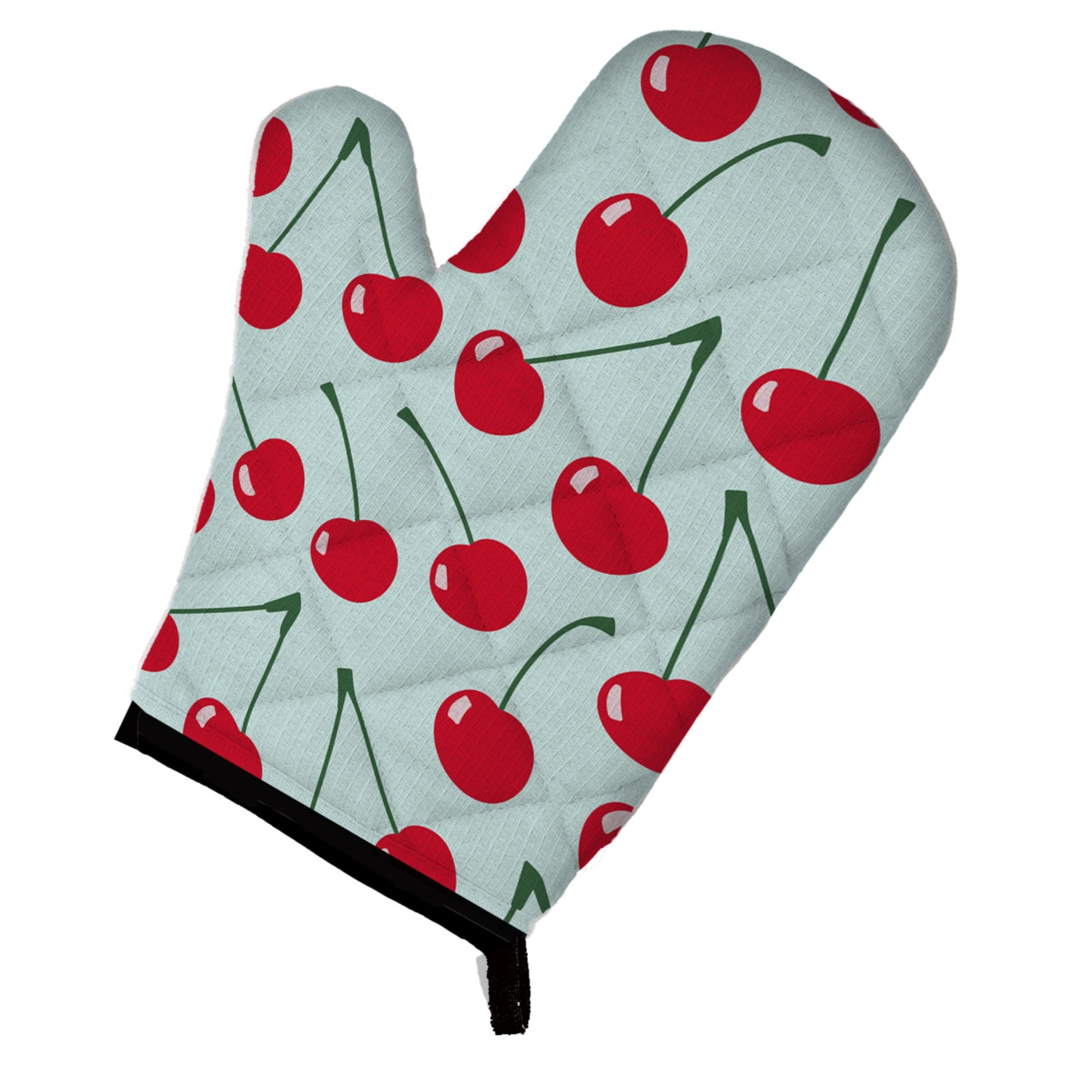 Caroline'S Treasures Cherries On Blue Oven Mitt, Multicolor, 12 X 8.5