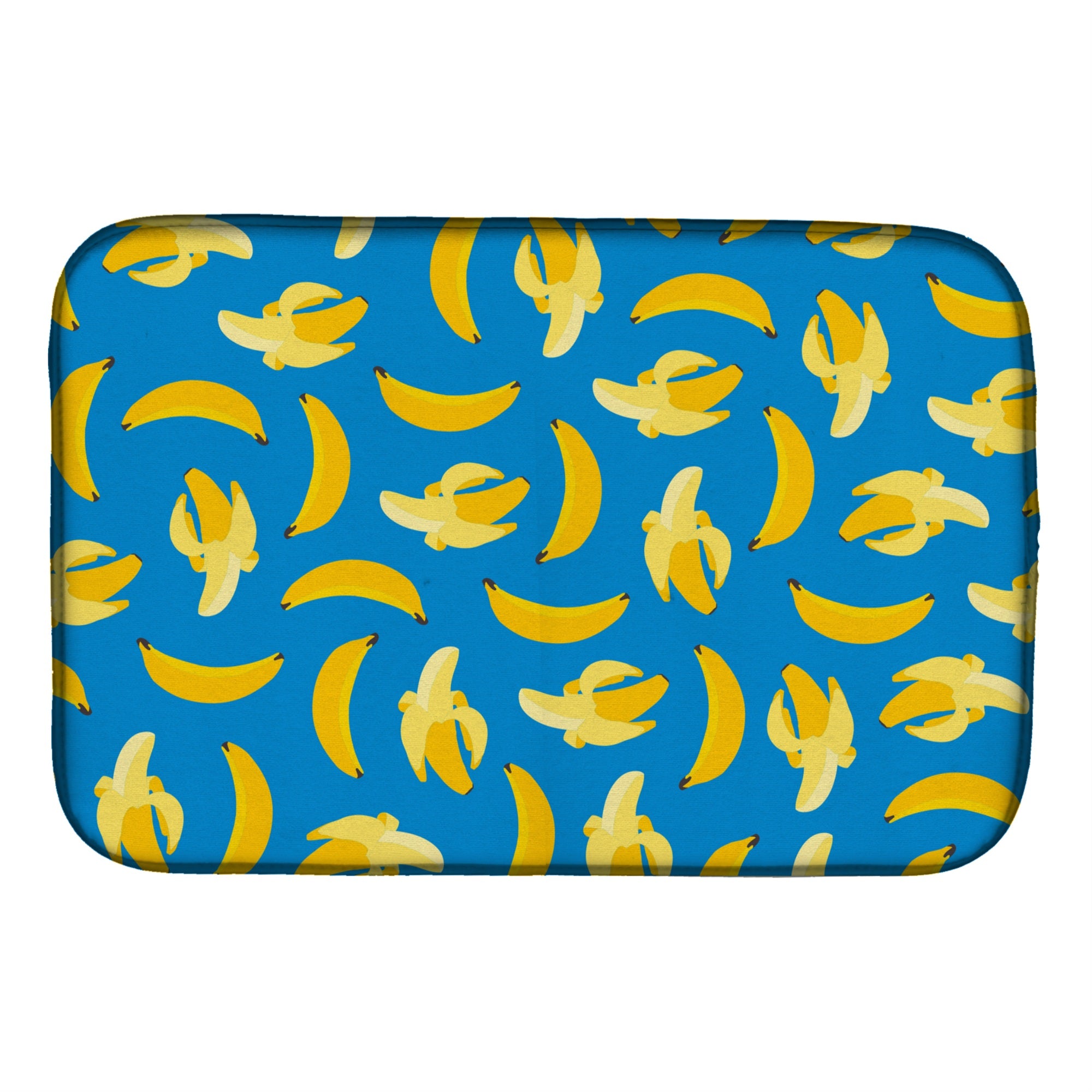 Caroline'S Treasures Bananas On Blue Dish Drying Mat, 14 X 21, Multicolor